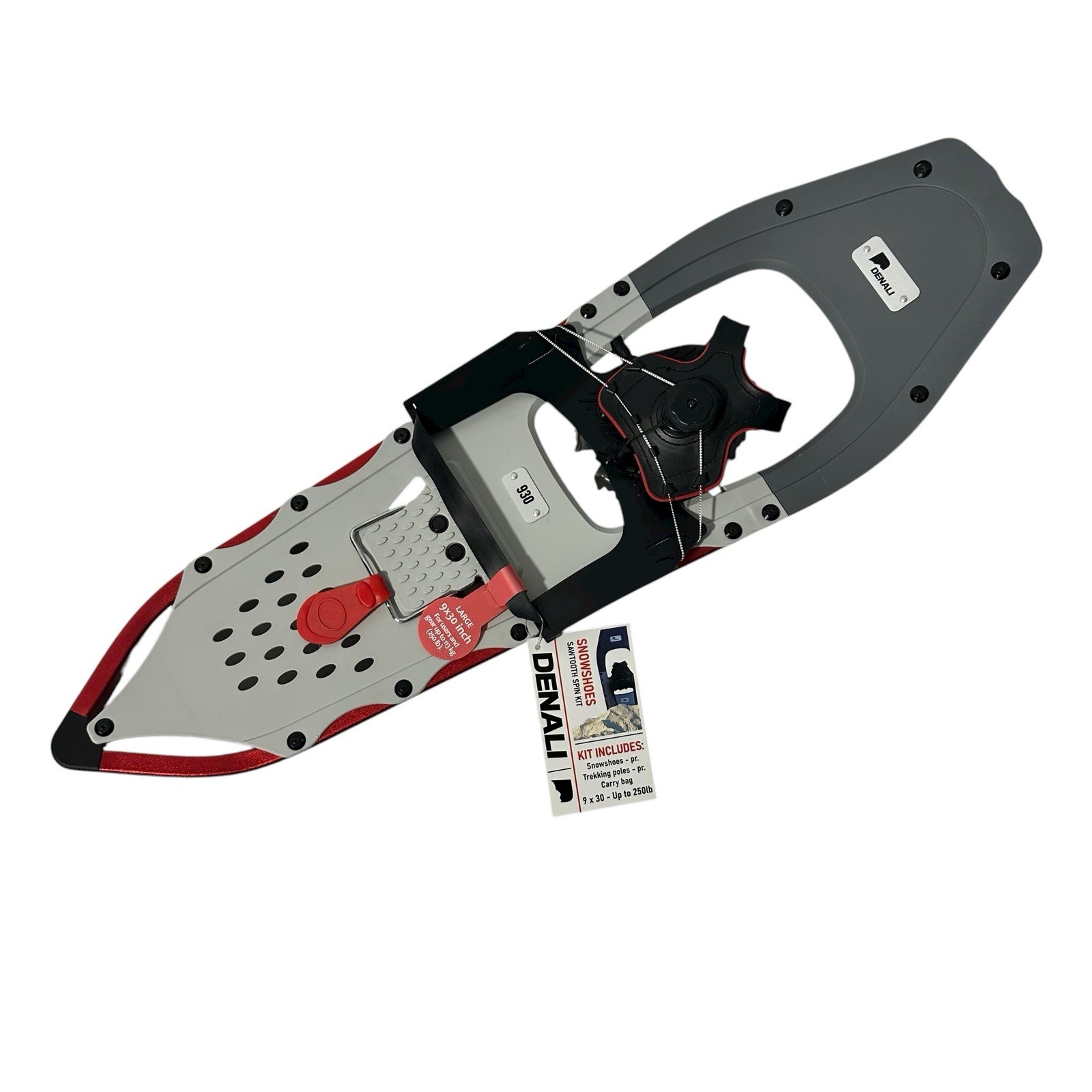 Denali Sawtooth Spin Snowshoes 9x30 | Winter Hiking Set w/ Poles & Bag 250 lb