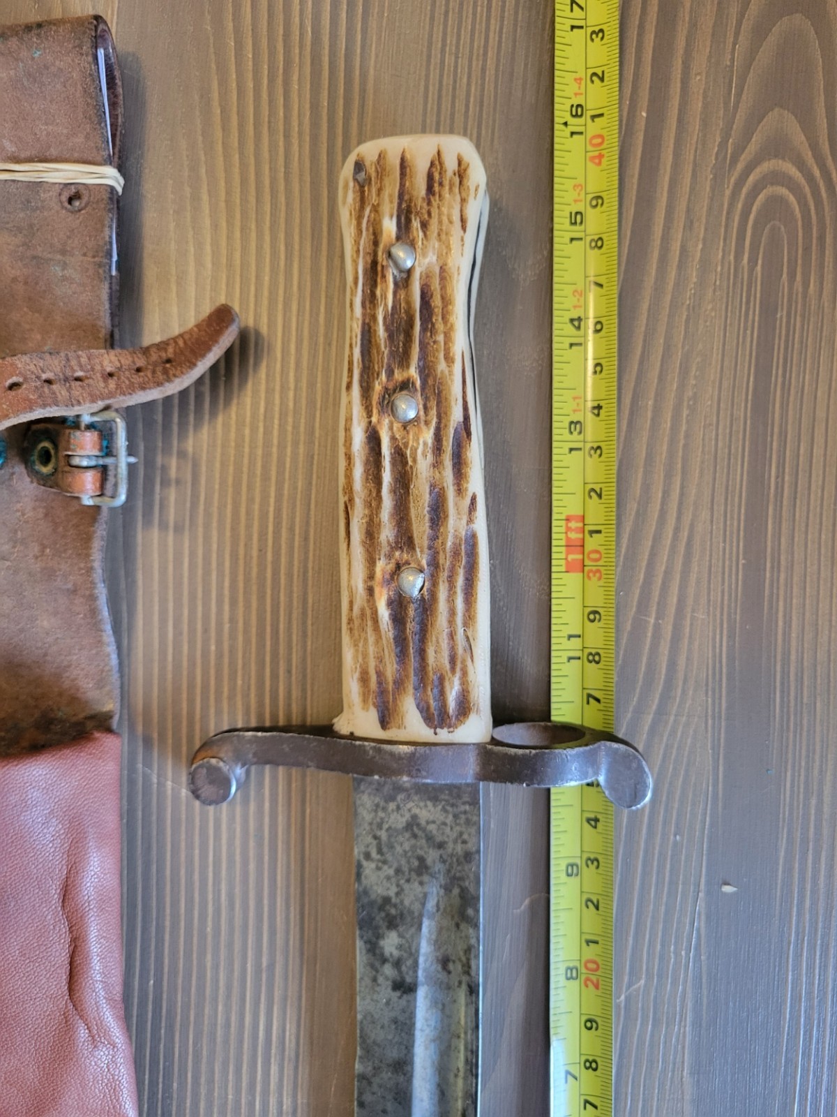 Custom Modified M1856 Bayonet by WKC/Stag Handle Bowie w/Custom Sheath