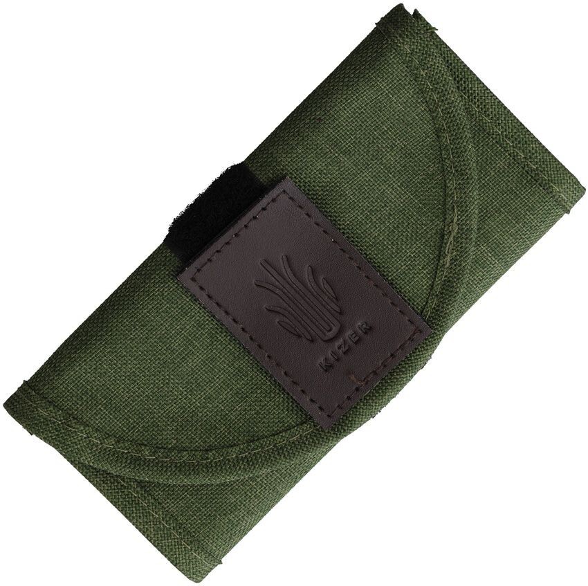 Kizer Cutlery Knife Roll OD Green Hook-And-Loop Closure Pouch Holds Six Folders