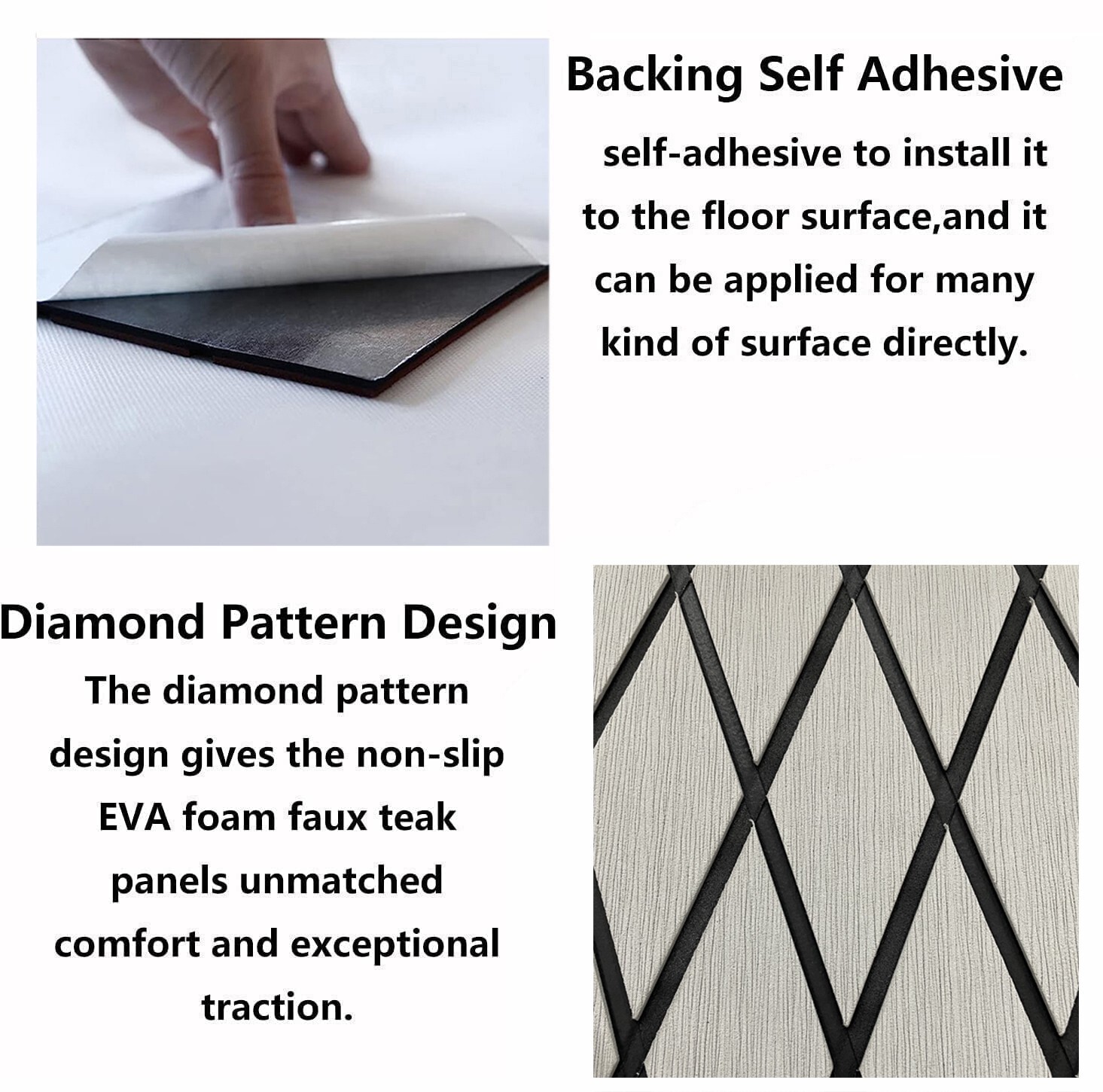 Diamond Type EVA Foam Boat Decking Sheet Mat Marine Flooring Yacht Non-Slip Pad