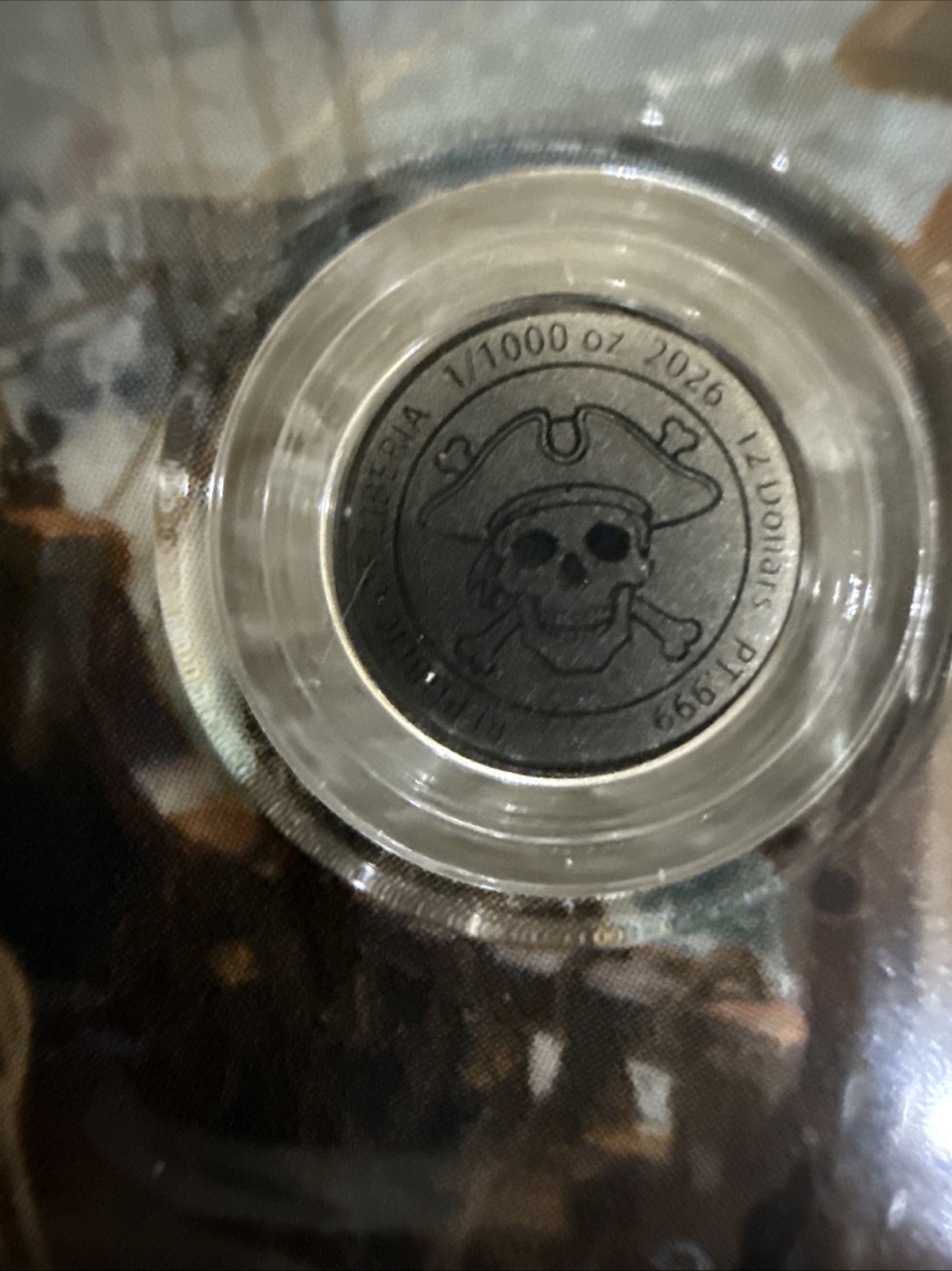 Beautiful Liberia 2026 Privateers Platinum Coin .999 12 Dollar COA S/N 667 & 668