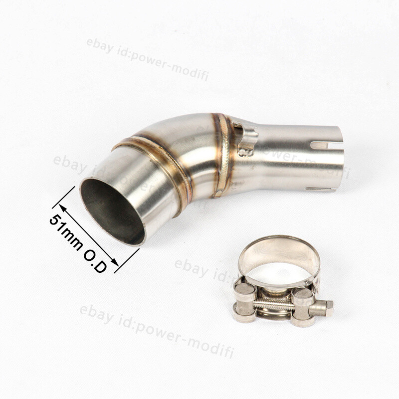 51MM For Yamaha YZF-R3 R25 MT-03 2016-2025 Steel Exhaust Muffler Mid Link Pipe