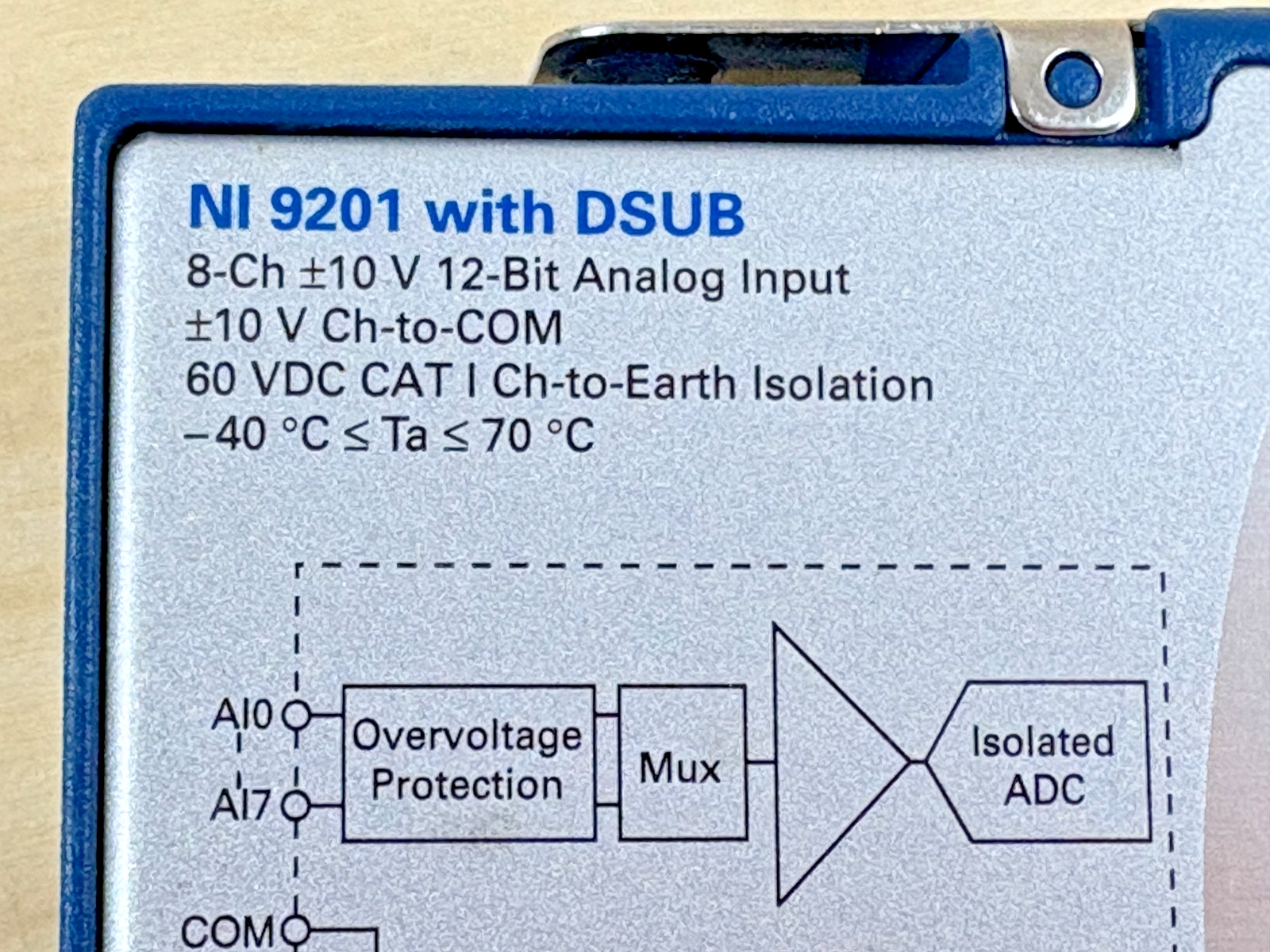 National Instruments NI 9201 w/ DSUB Analog Input Module, 8-Channel