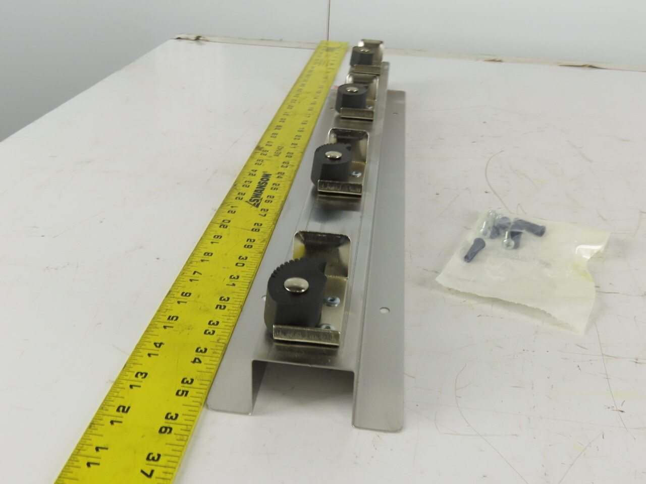 Grainger 333-4 SS Silver 304 Stainless Steel Mop Broom Holder 4 Spot