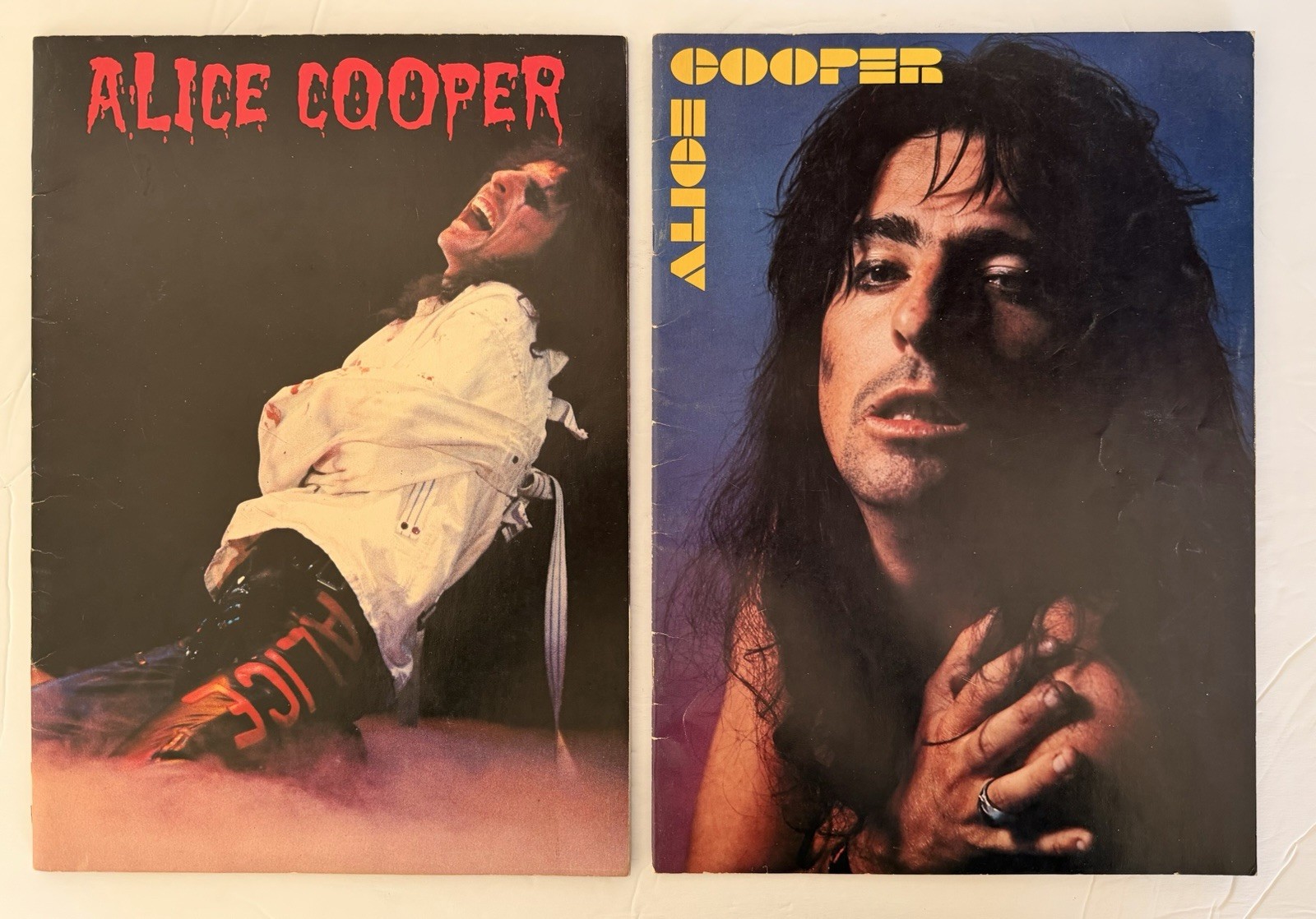 (2) Vintage ALICE COOPER Tour Concert Program Book Heavy Metal Guilty Madhouse