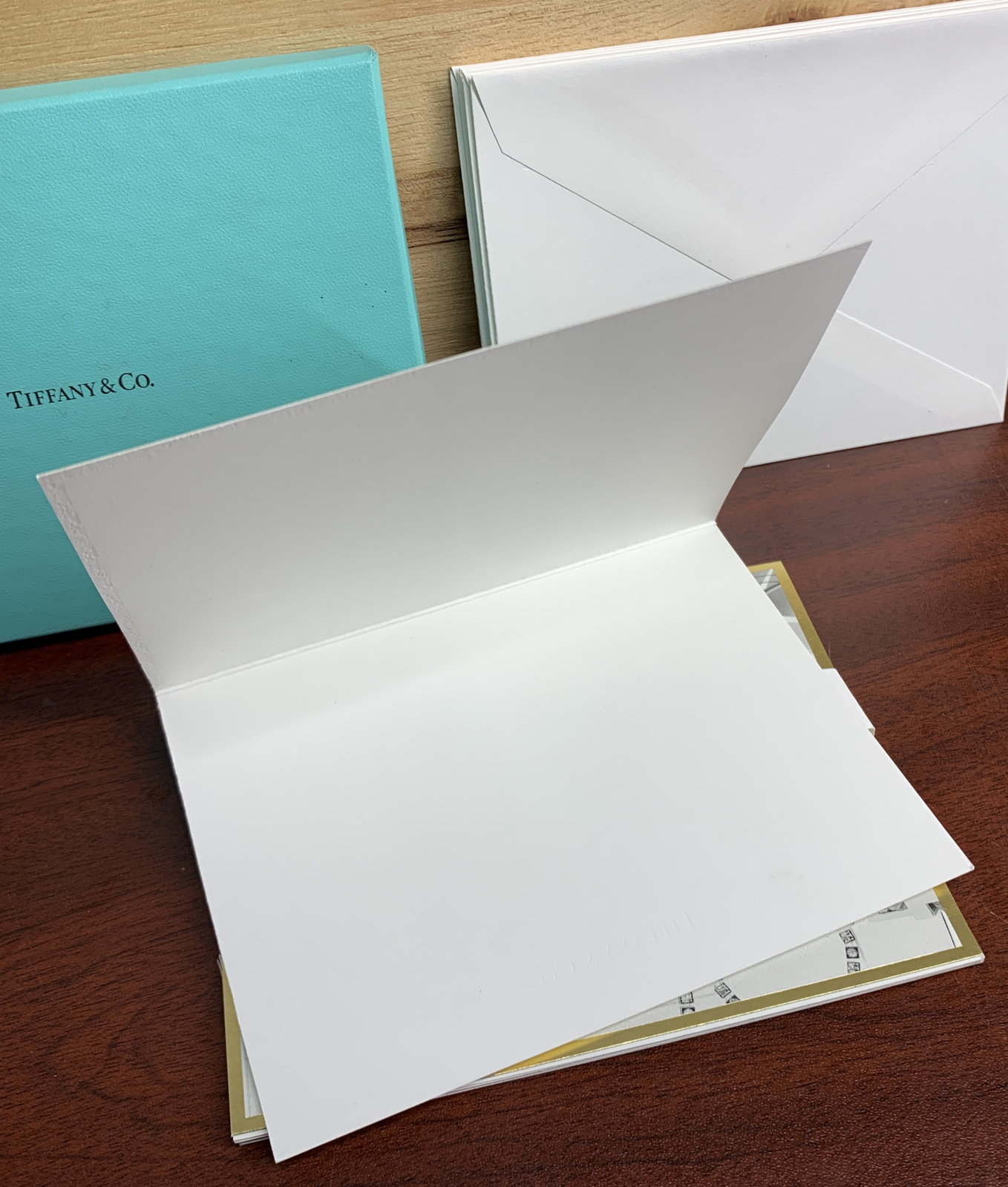 Tiffany & Co Note Cards Set with Box, 6 Cards, Former Designer Launch