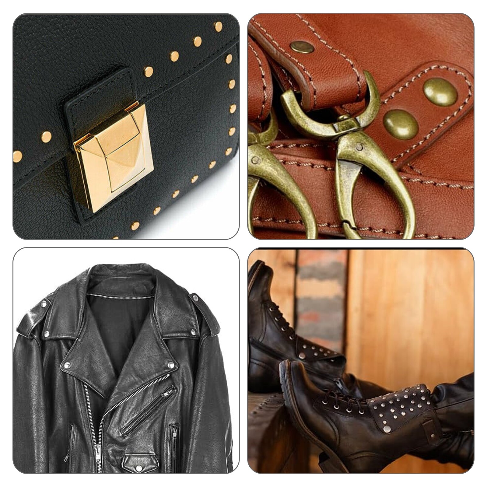 480PCS DIY Leather Craft Rivet Double Cap Tubular Metal Studs Punch Tool Kit Set