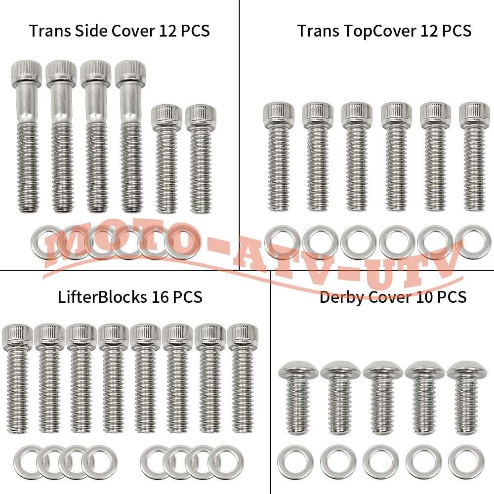 Stainless Steel Engine Bolt Screw Kit Set For Harley Touring Road King 2007-2016