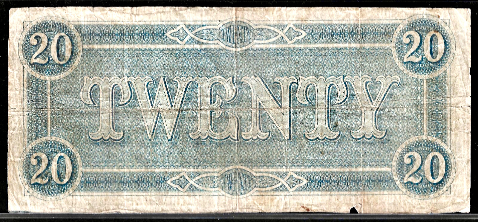 1864 CSA CONFEDERATE STATES AMERICA CURRENCY $20 Dollar Note S/N 25171 T-67