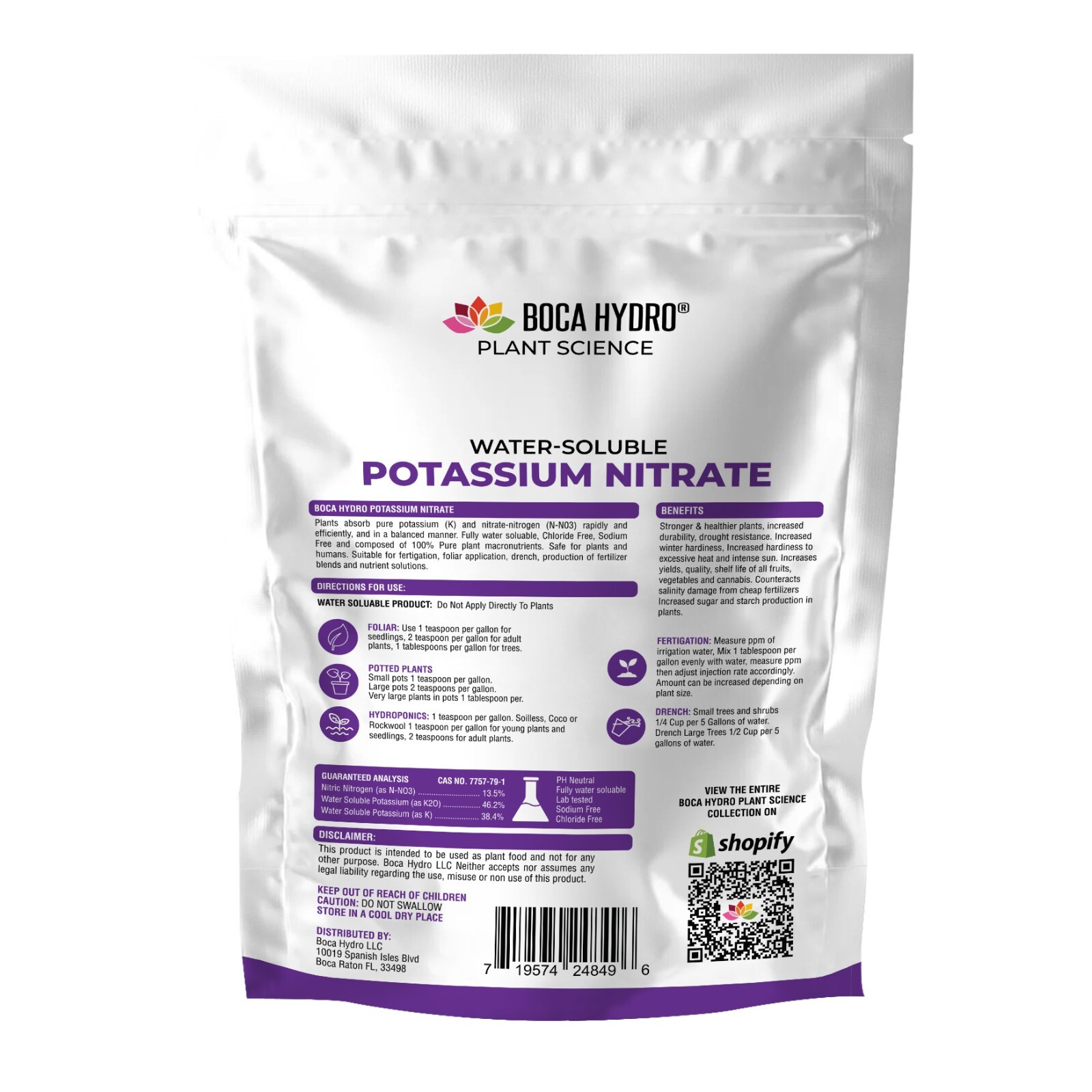 Boca Hydro Potassium N Water Soluable Nutrient Fertilizer