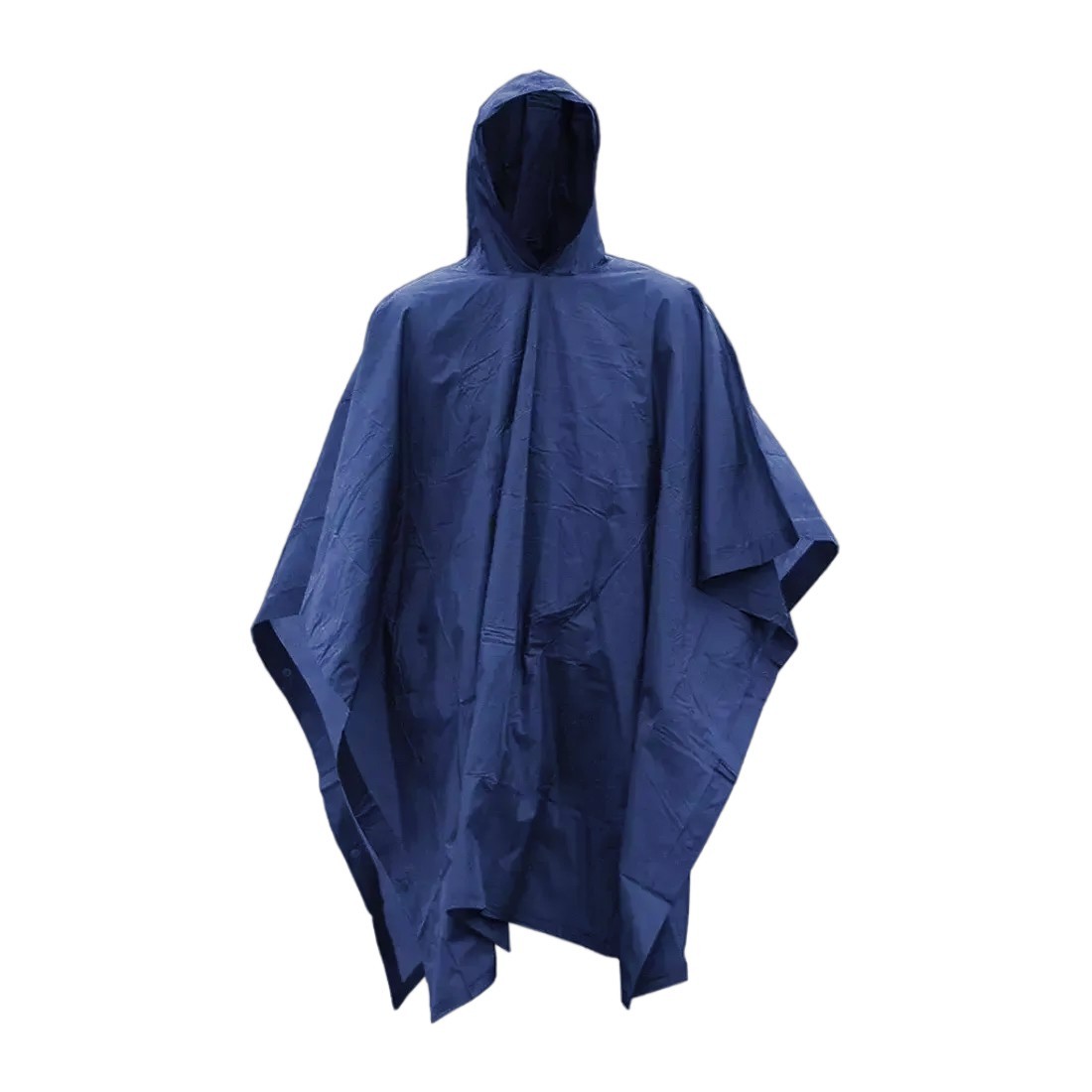 Mil-Tec Navy Blue Waterproof Vinyl Poncho 78x50 Hood W Cord Adjuster 10633003