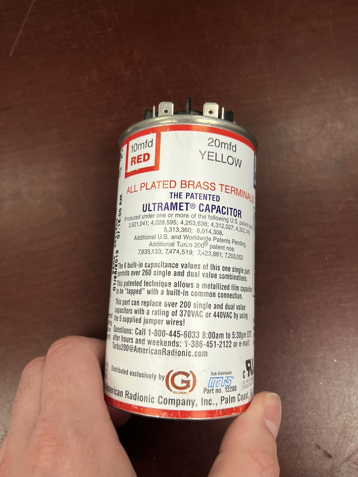 AmRad Turbo 200X Universal Motor-Run AC Capacitor 440/370 VAC 50/60 HZ