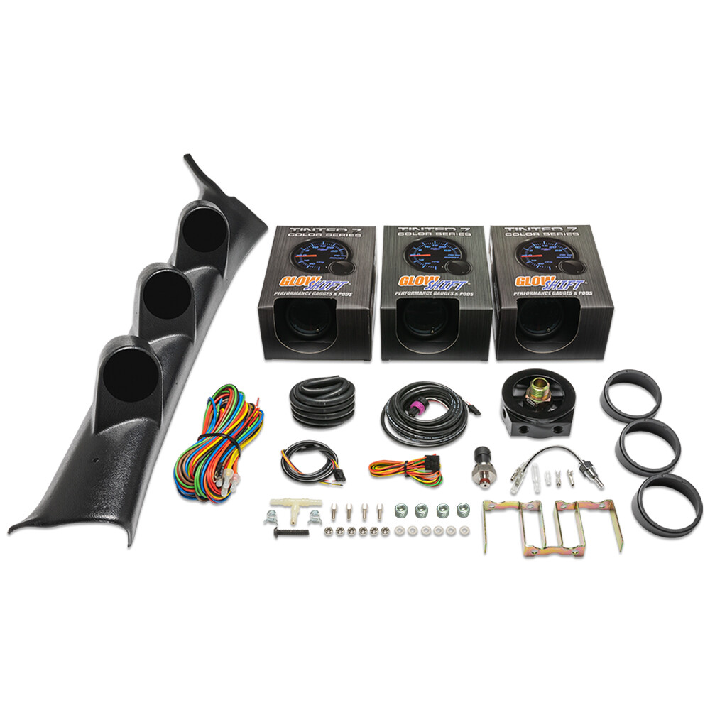 GlowShift Boost, Oil PSI, Oil Temp Gauges + Pod for 08-14 Subaru Impreza WRX