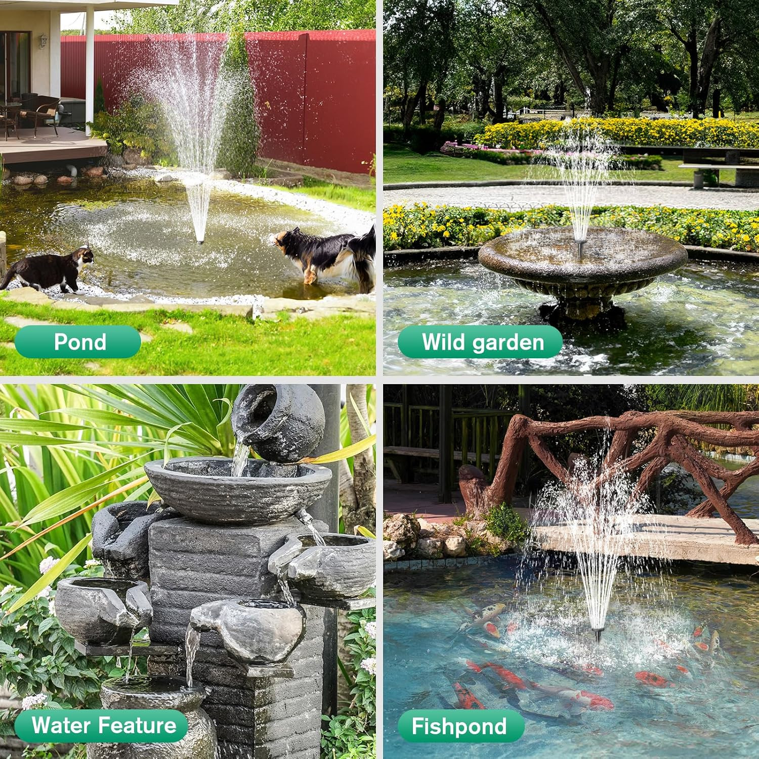 35W Solar Fountain Pump 420GPH for Ponds & Gardens, New