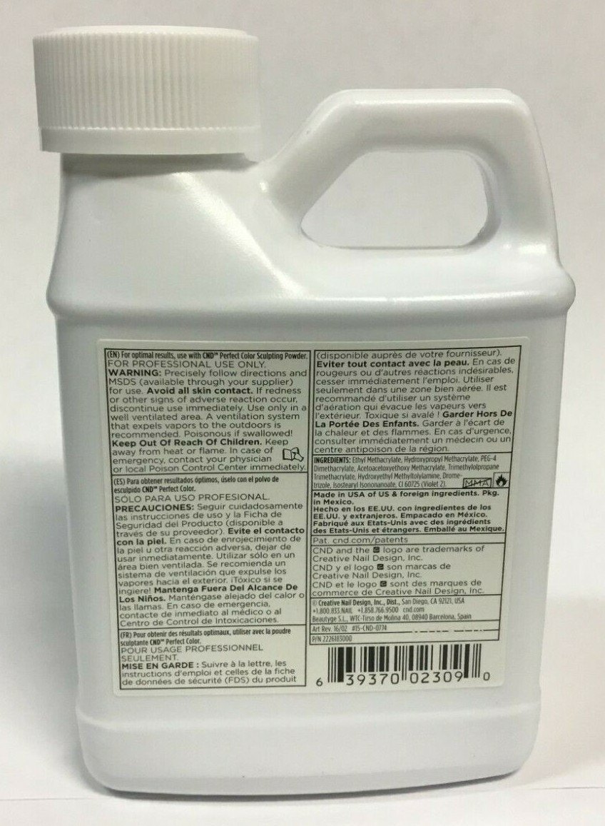 CND Retention+ Sculpting Liquid 8oz 236mL Superior Adhesion No Primer Required.