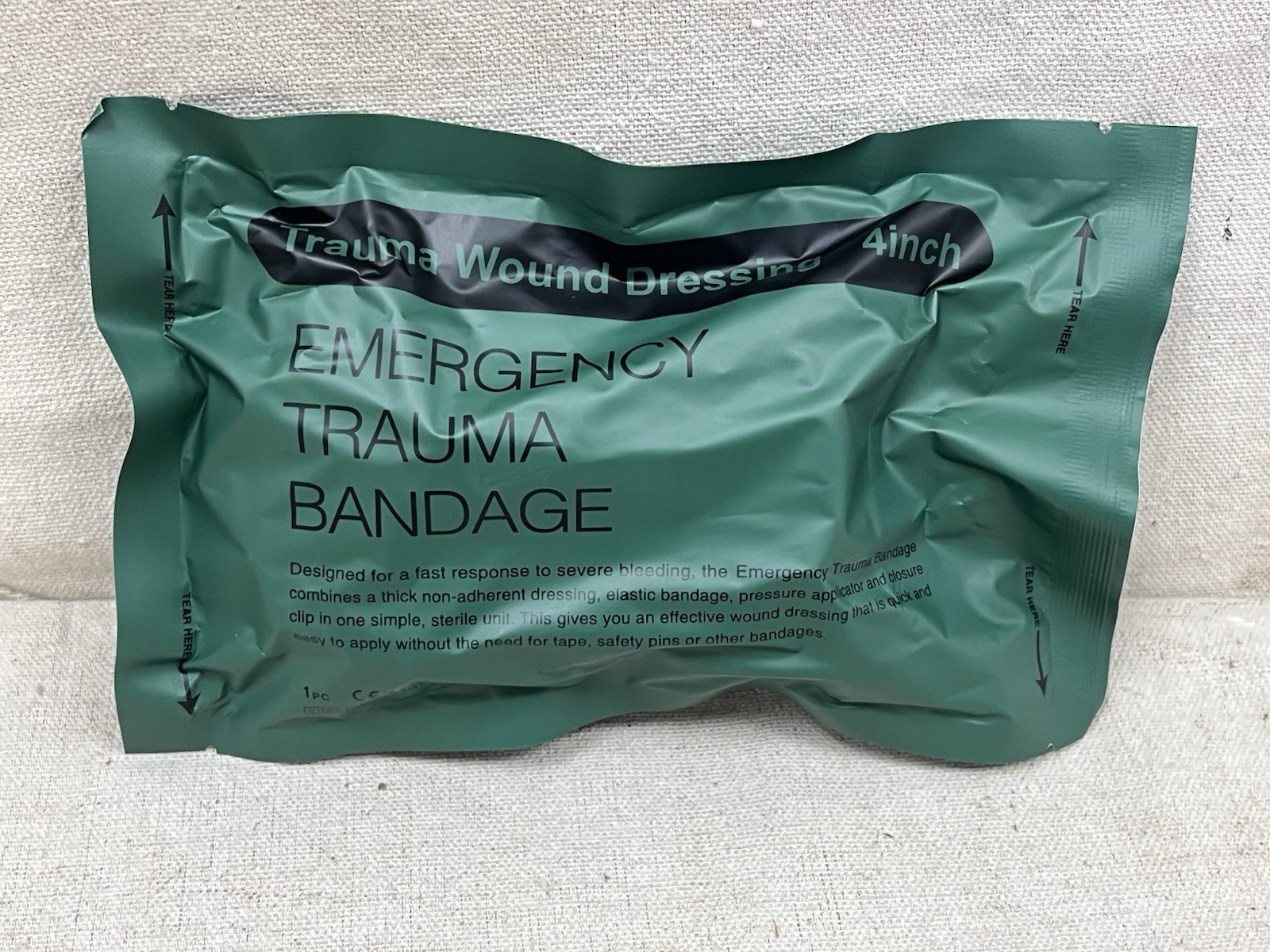 12 Pack 4” Israeli-Style Emergency Trauma Bandage Dressing Exp. 2027