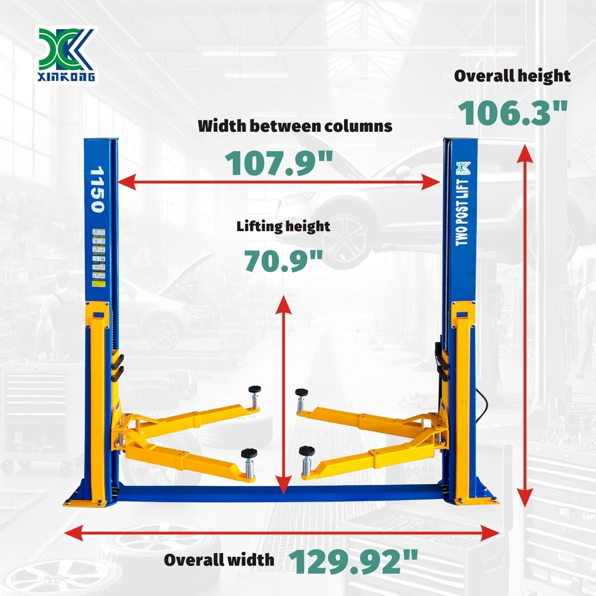 XK 11,500lbs Car Lift 1150 2 Post Lift Auto Truck Hoist 220V Free Shipping