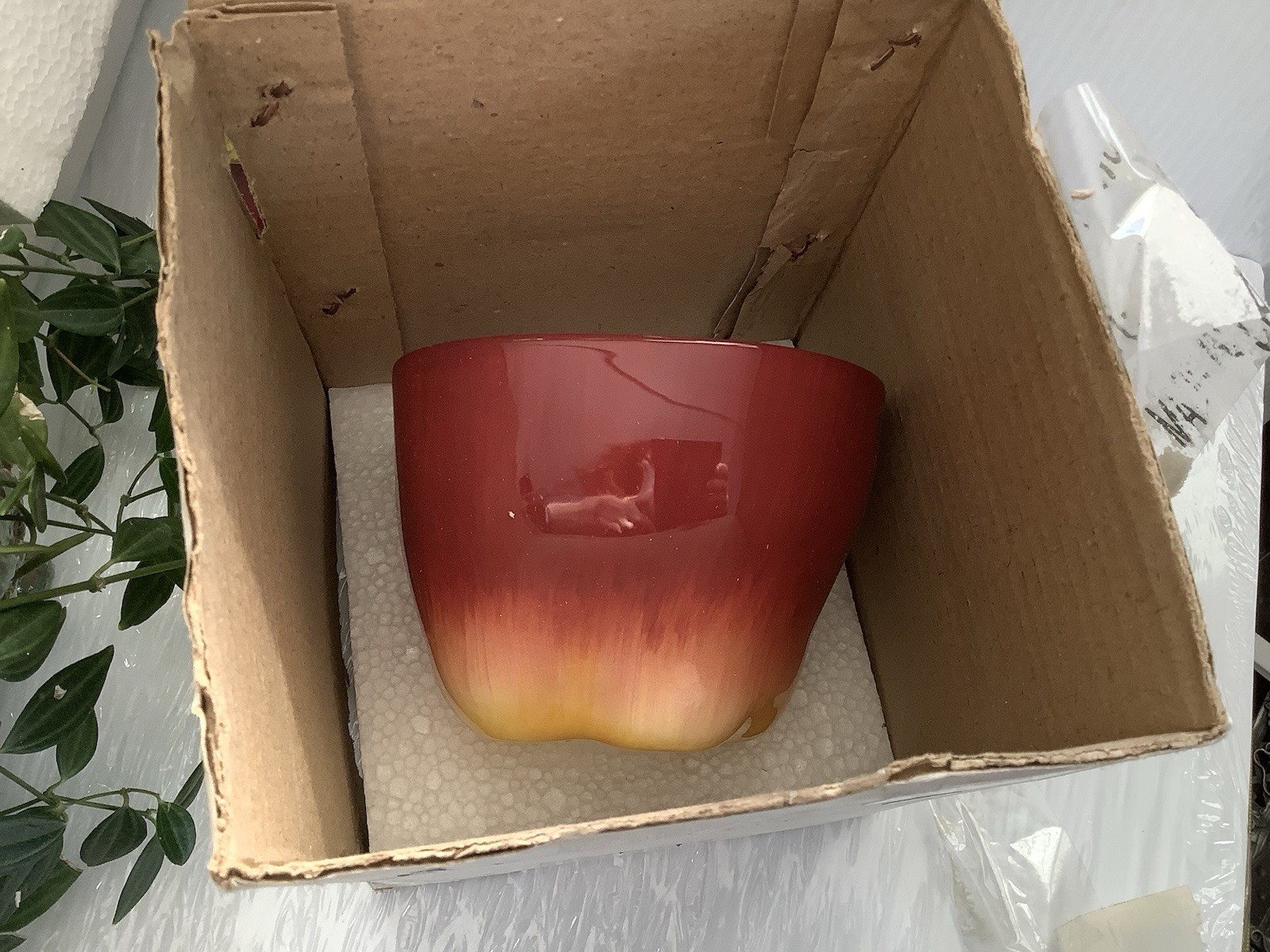 Ceramic Apple Cookie Jar Canister w Lid Red Kitchen Decor 6” New In Box