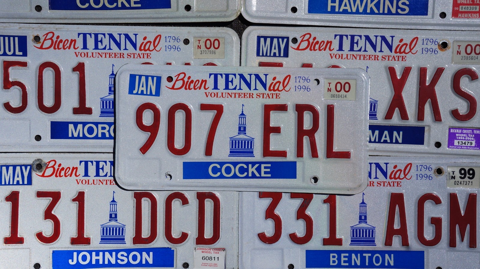 One or More - TENNESSEE BICENTENNIAL EMBOSSED VINTAGE License Plate