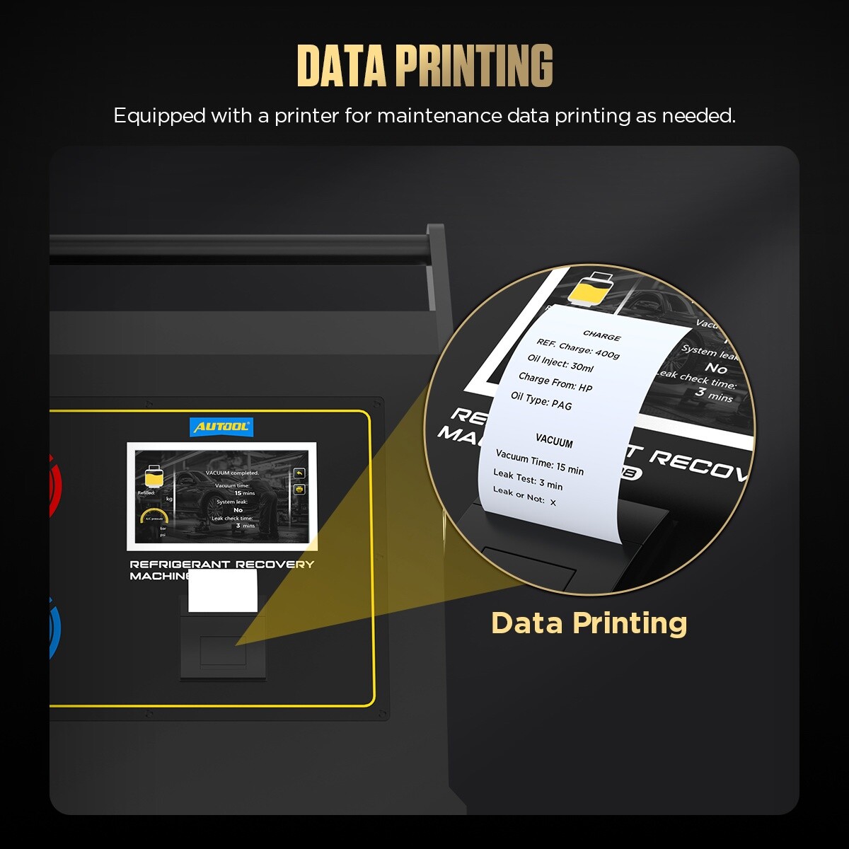 Refrigerant Recovery Machine Fully Automatic A/C HVAC Recycling Dual Cylinder