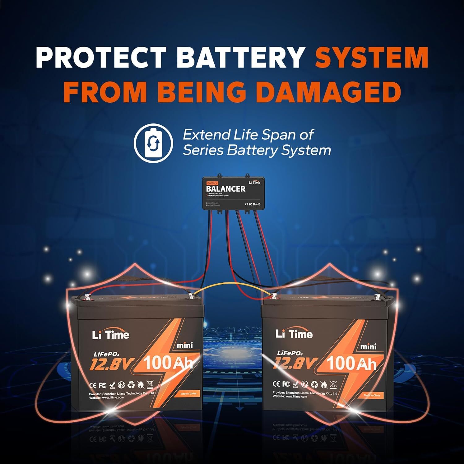 LiTime Battery Equalizer Balancer for 24V/36V/48V Lead Acid Lithium Battery Bank