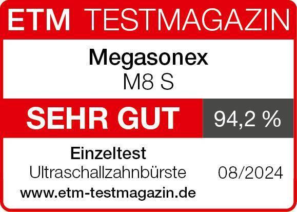 MEGASONEX M8 S Ultrasonic Toothbrush Set - With 2 Vibration Levels