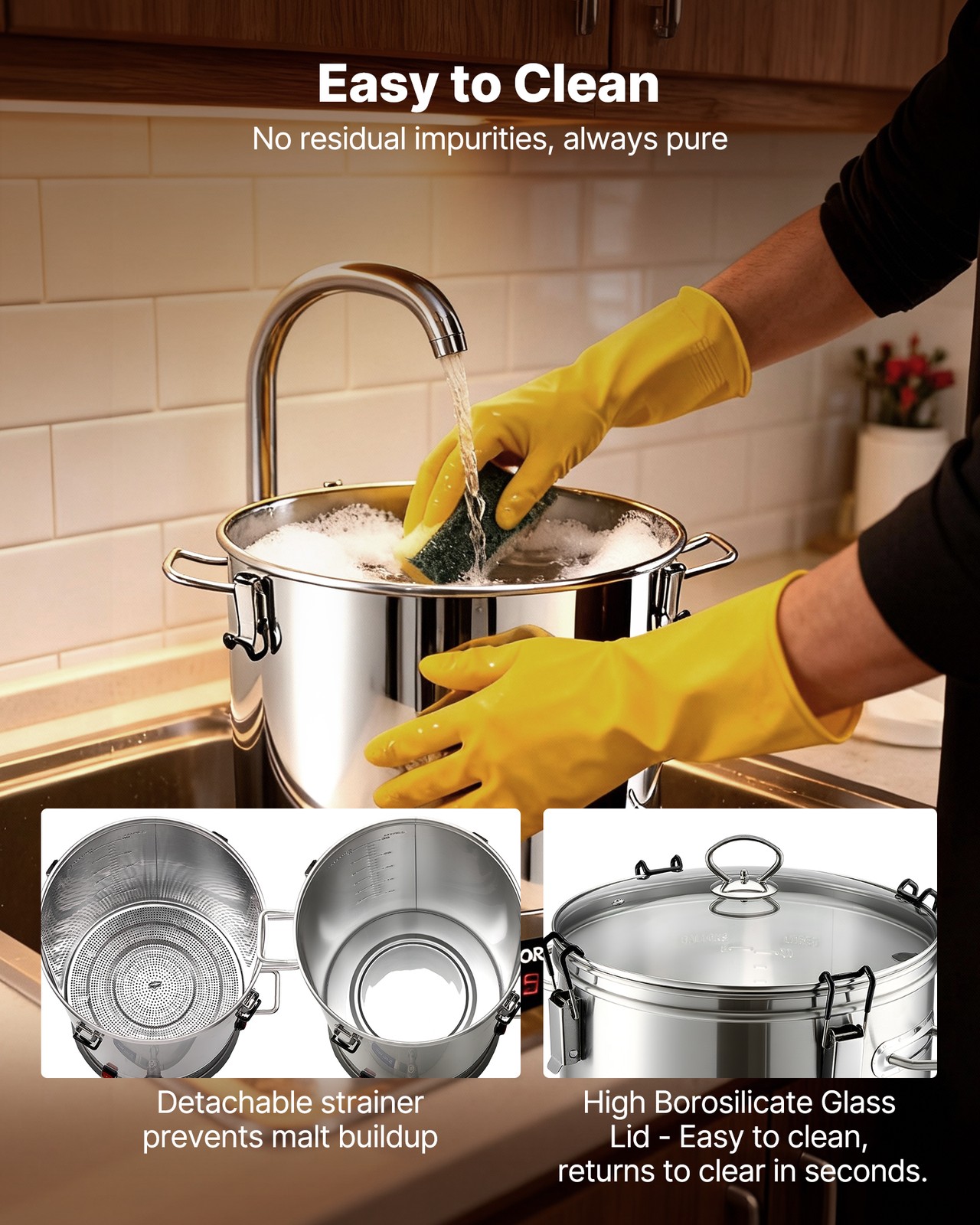 VEVOR Electric Brewing System Home Beer Brewing Machine 8 Gal/30L Brewing Pot