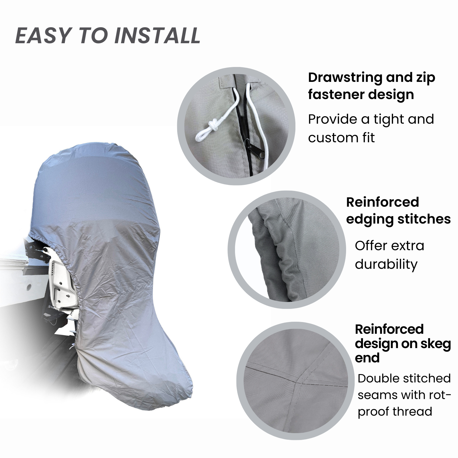 Upgraded Heavy duty Boat Outboard Engine Cover Full Motor Storage Cover 5-300HP