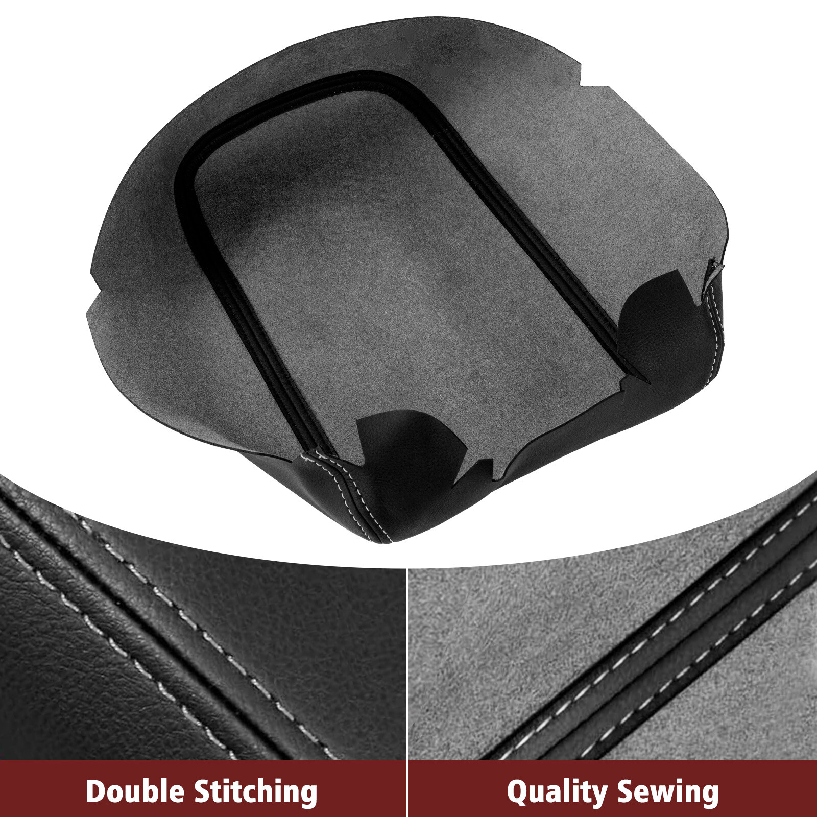 Fits 2011-2022 Chrysler 300 Leather Center Console Lid Armrest Cover Gray Stitch