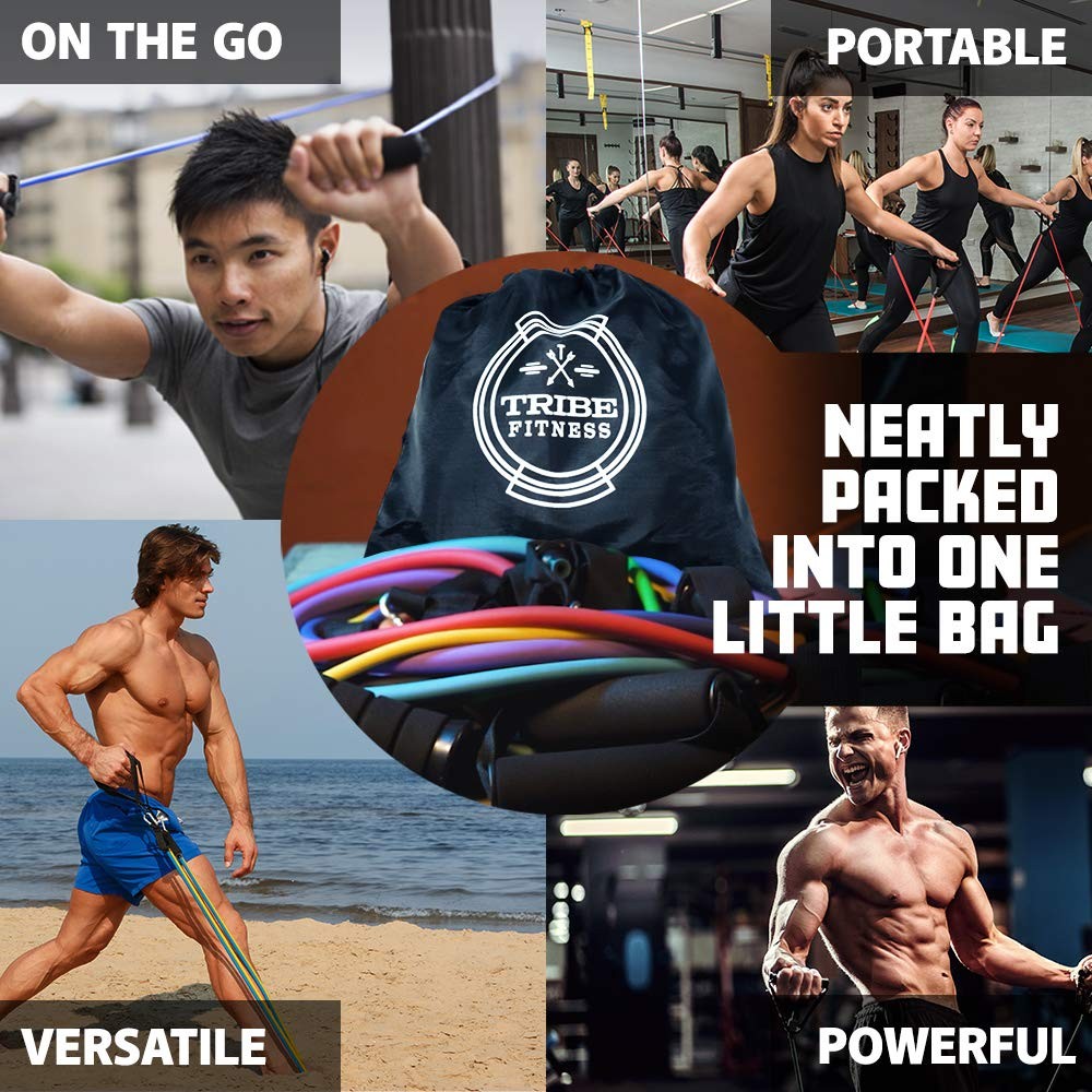 Resistance Bands Set for Men, Women, Exercise & Workout. Fitness Bands for Le...