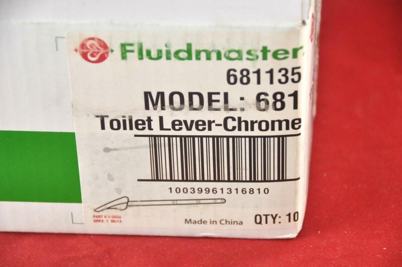 NEW FluidMaster 681 CHROME Universal Sure-Fit Toilet Flush Lever Handle 681135