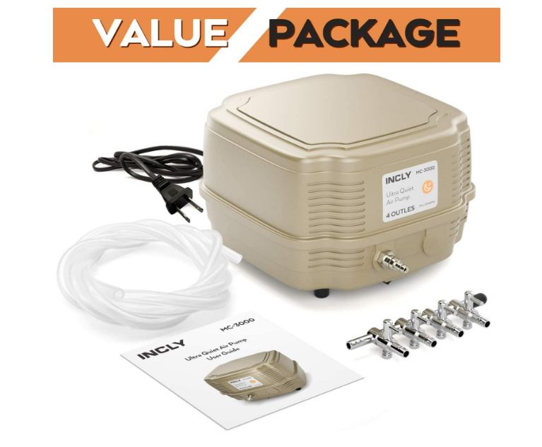 Commercial Air Pump Quiet Oxygen Pump for Aquarium Pond 4 Outlet Fish Tank Pump