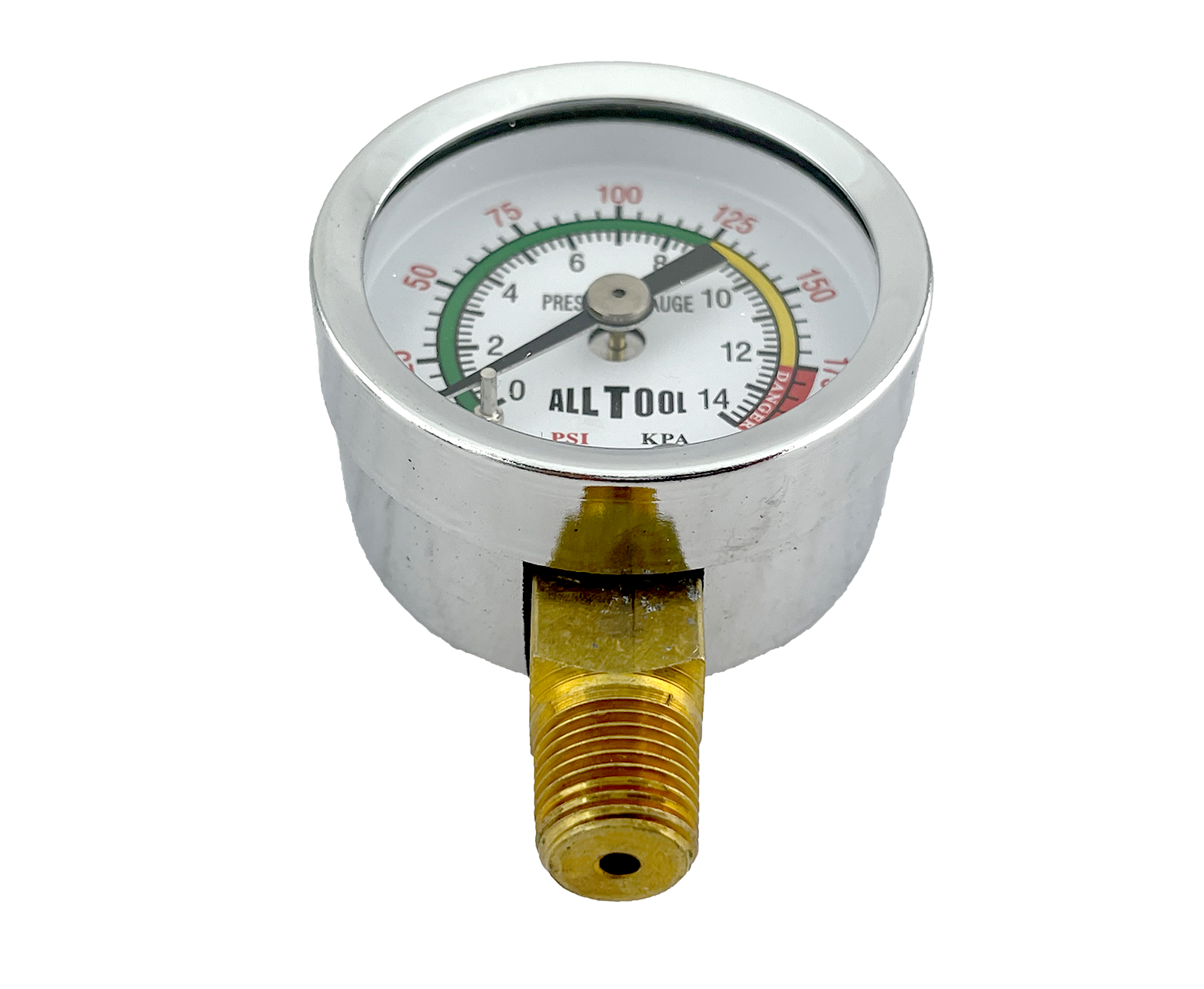 Air Pressure Gauge 1.5" Dial Side Mount 1/8"NPT - 0 to 200 PSI Color Coded