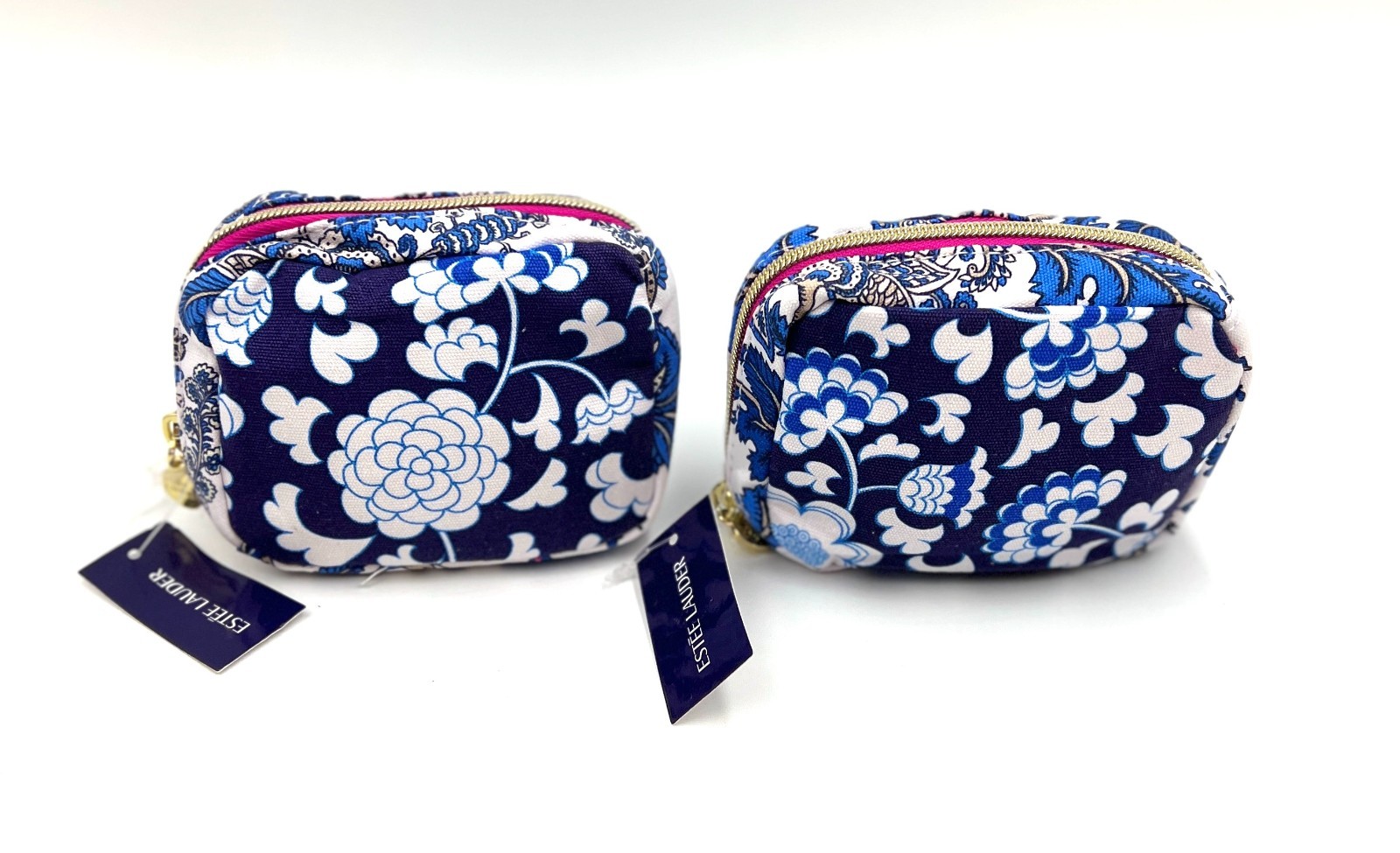 4 Bags: Estee Lauder Flower Printed Makeup Coin Bag with Zipper