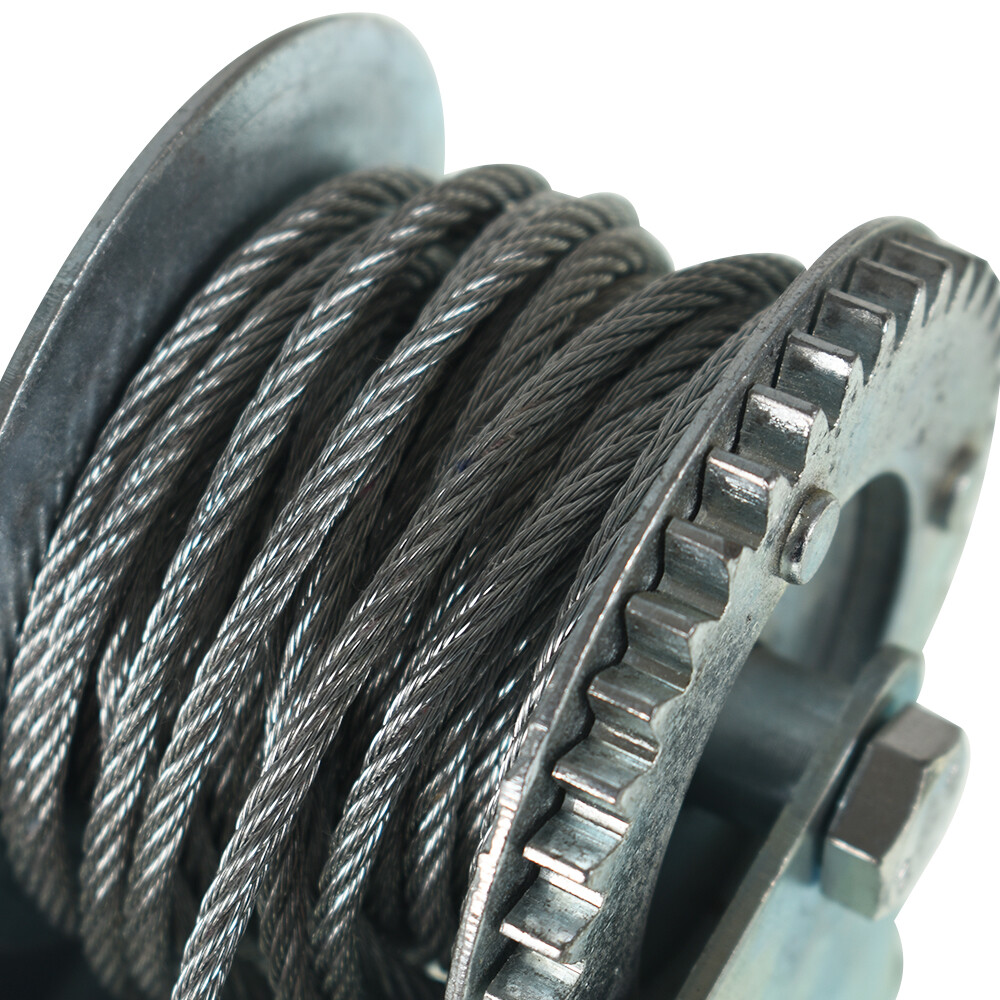 800lbs Hand Winch Hand Crank Strap Gear Winch ATV Boat Trailer With 26ft Cable