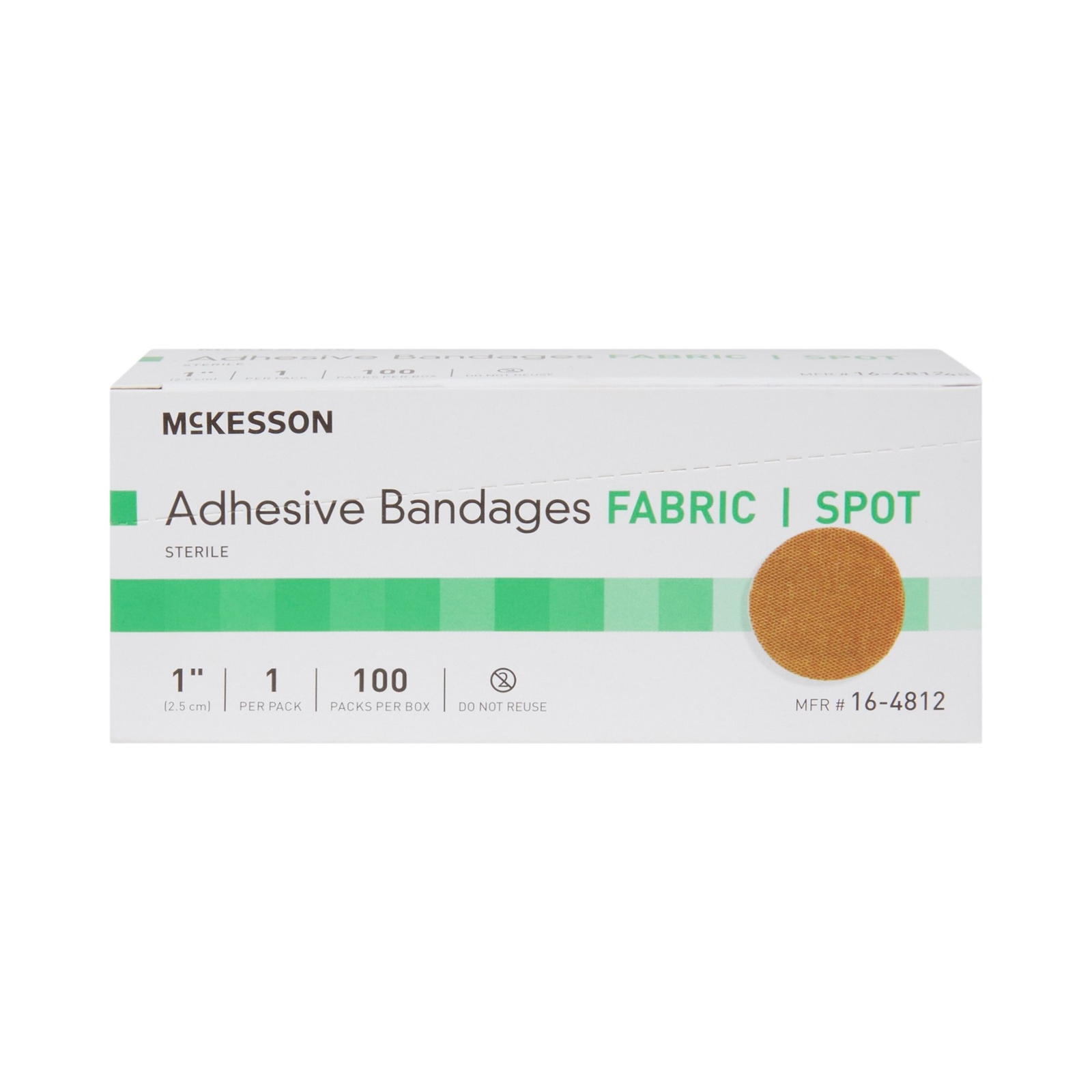 400 McKesson Round Fabric Adhesive Spot Band Aids Bandages 1" Sterile 16-4812