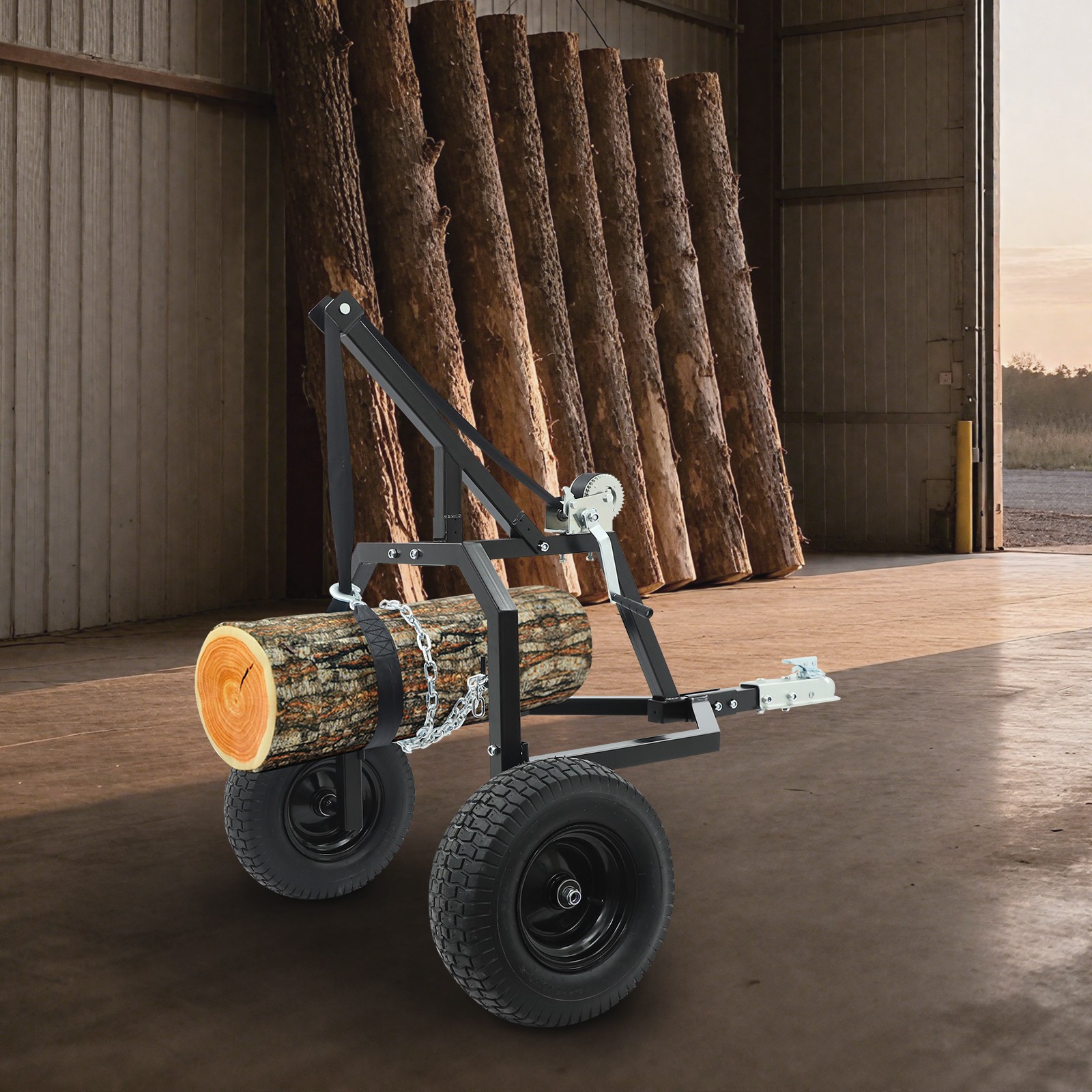 Heavy Log Skidder Logging Trailer Transporting Cart Trolley Log Skidding Cart