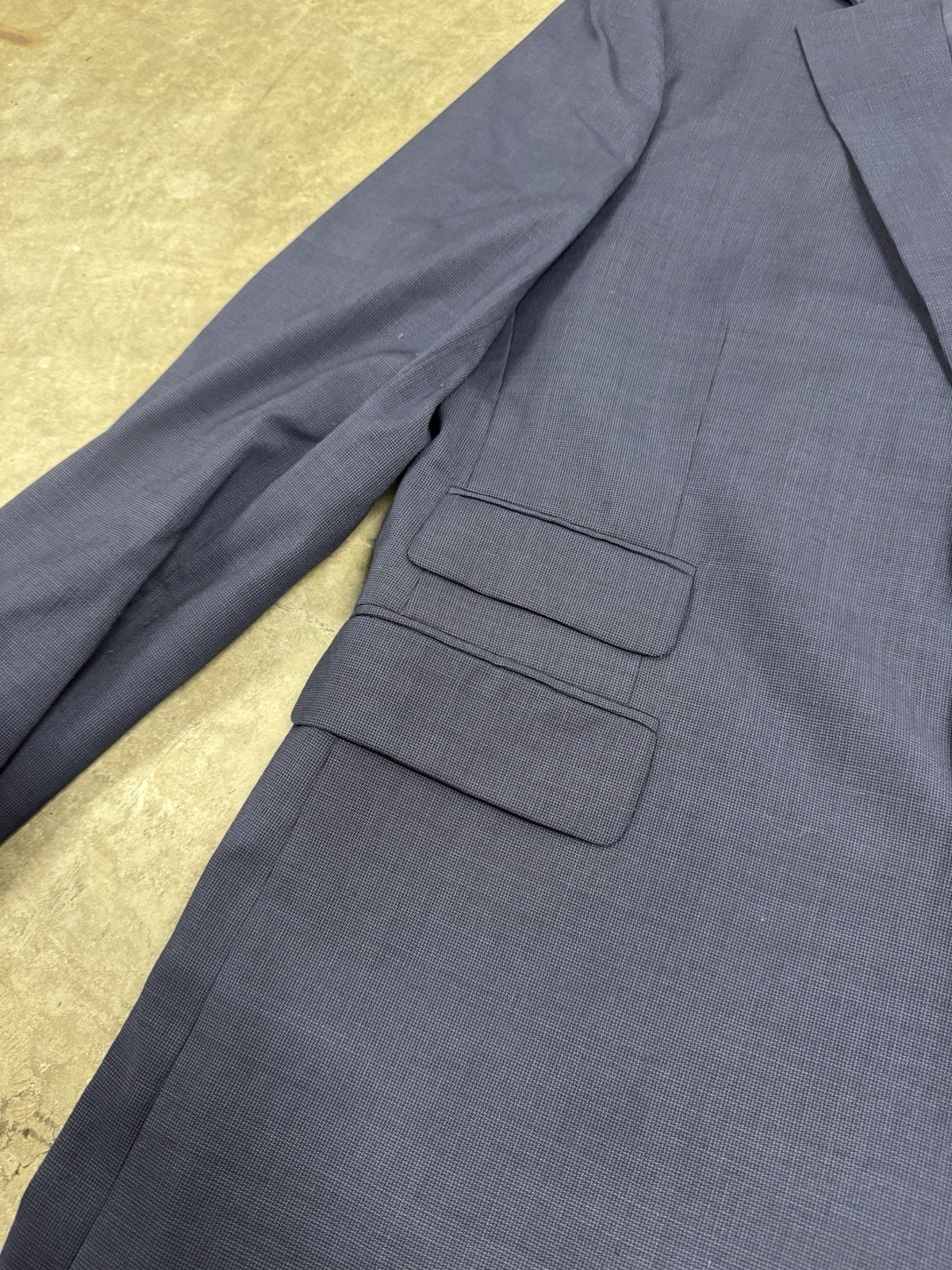 Brooks Brothers Blazer Jacket Mens 44L Blue Hopsack Tollegno Italy Wool Madison