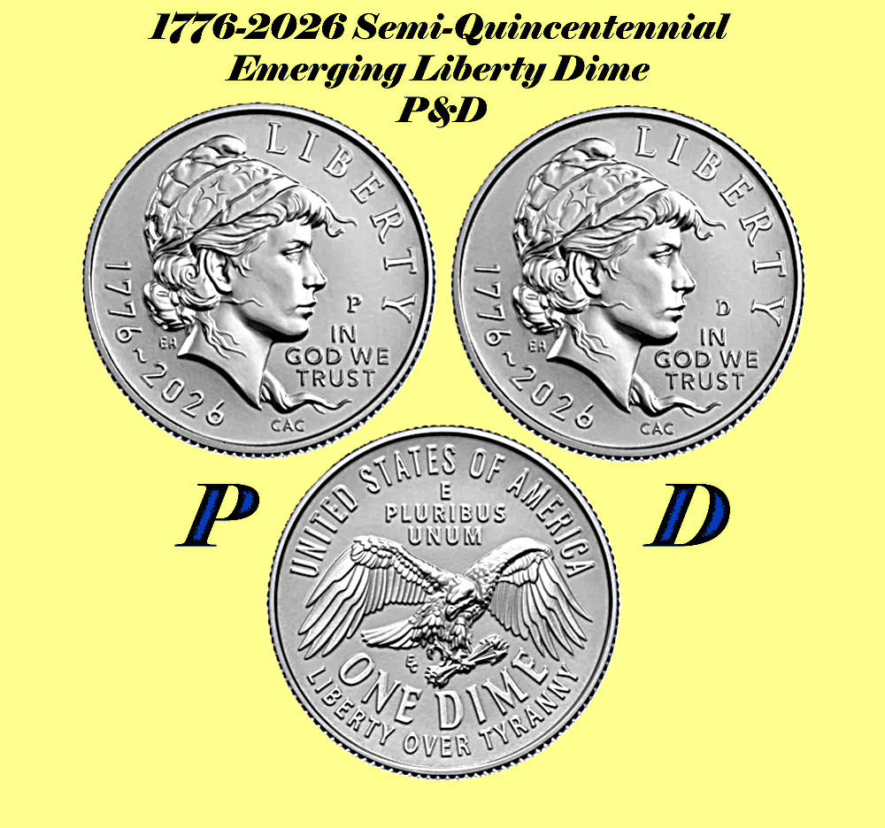 1776-2026 Semi-Quincentennial Liberty Dime P&D Set