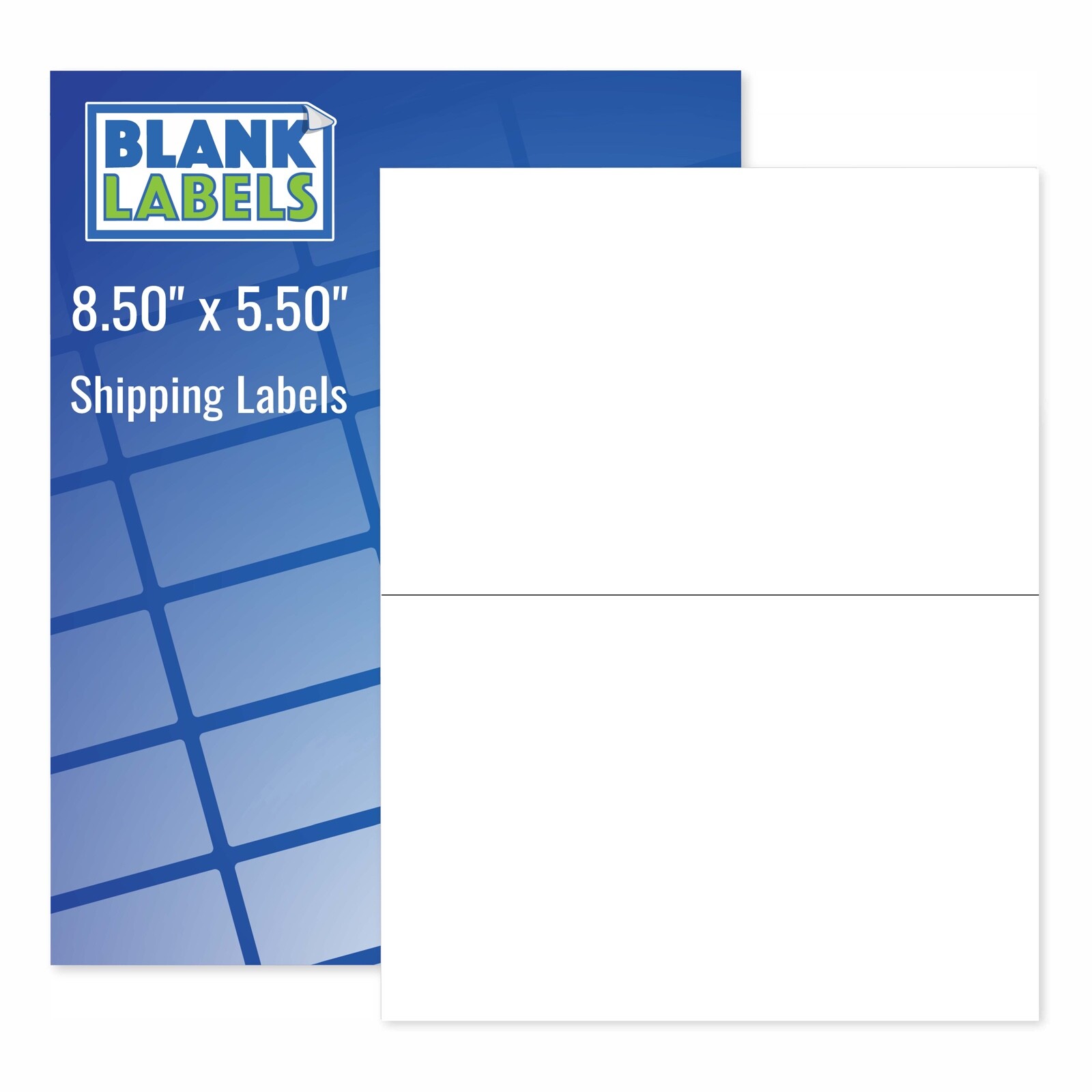 Half Sheet Self Adhesive Shipping Labels 8.5" x 5.5" Blank Labels Brand USA Made