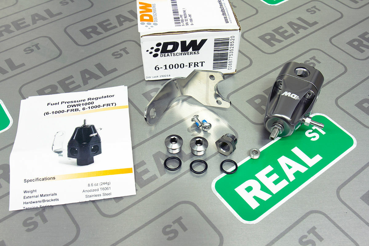 DW DWR1000 Adjustable Fuel Pressure Regulator 30-120PSI 4x 8AN In / 6AN Titanium