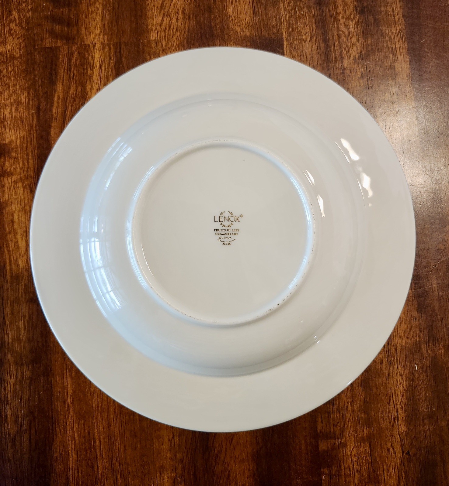 LENOX Fruits Of Life 9” Rimmed Soup/Pasta Bowls Set of 4 Gold Rim USA Excellent