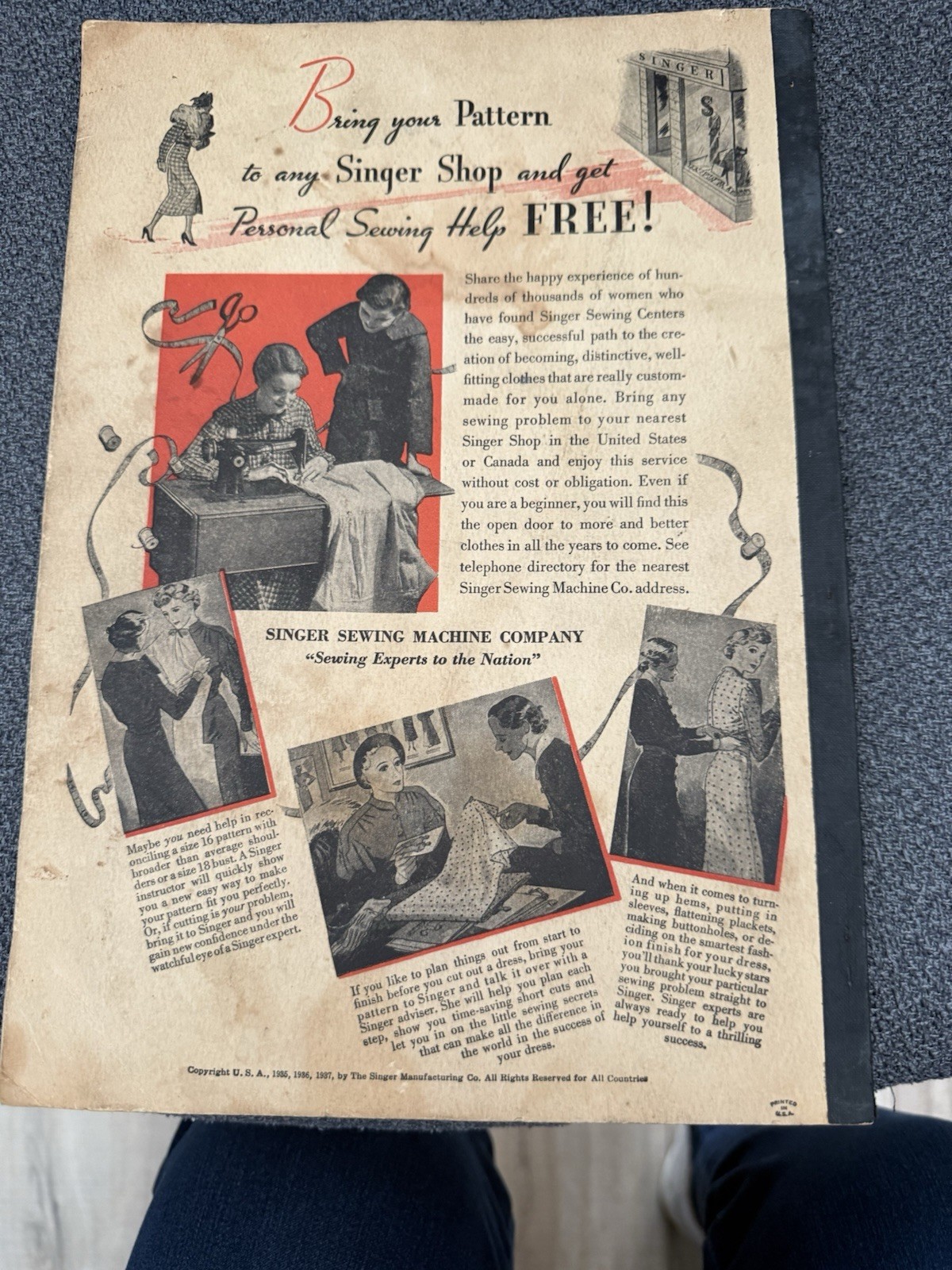 VIntage 1937 Simplicity Sewing Book For Beginners Step By Step in Good Condition