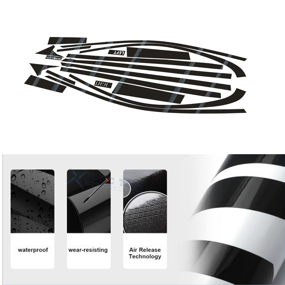 Glossy Black Chrome Delete Window Trims For Mercedes Benz C Class W205 2014-2022