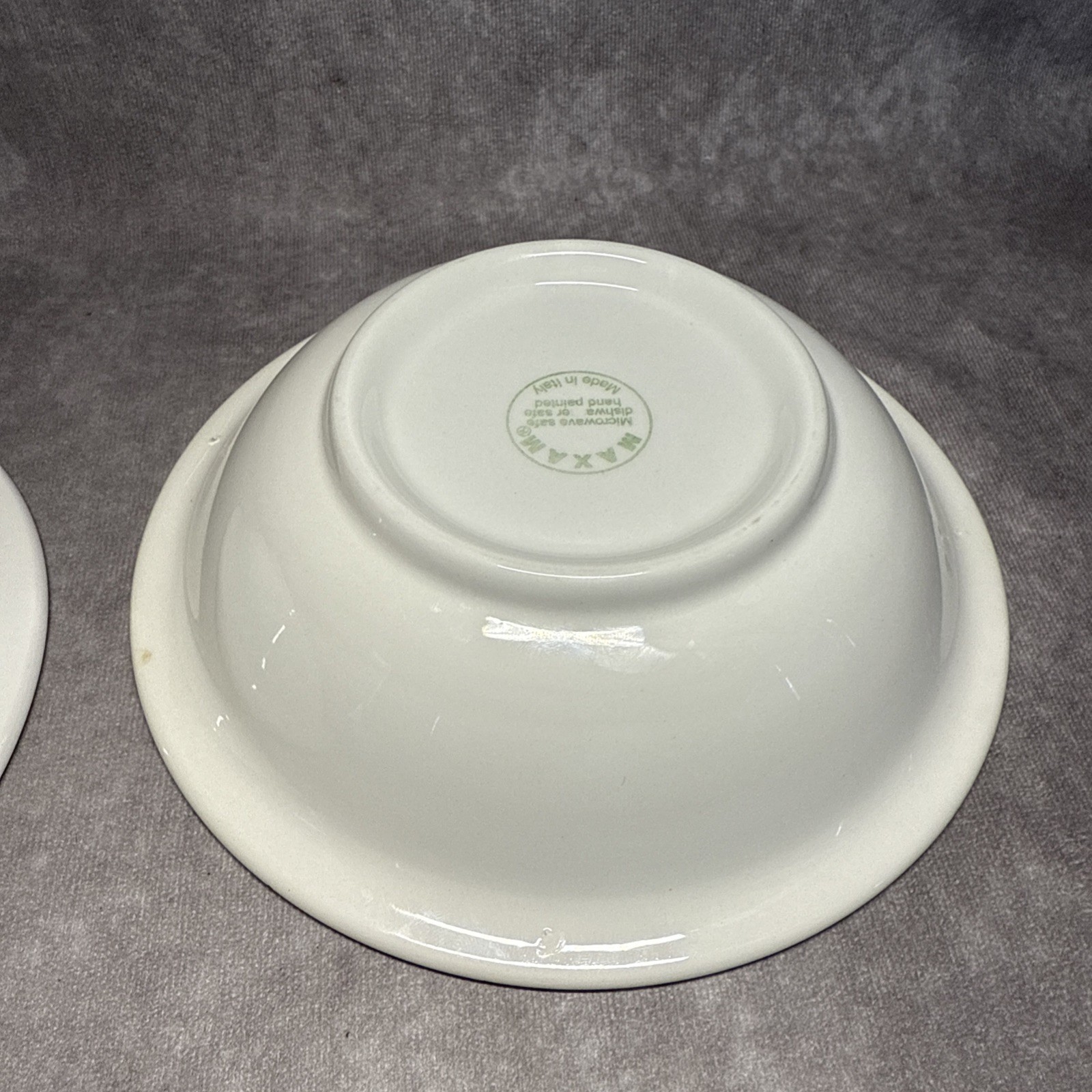 2 Maxam 8" Hand-Painted Striped Bowls Made in Italy Microwave Dishwasher Safe