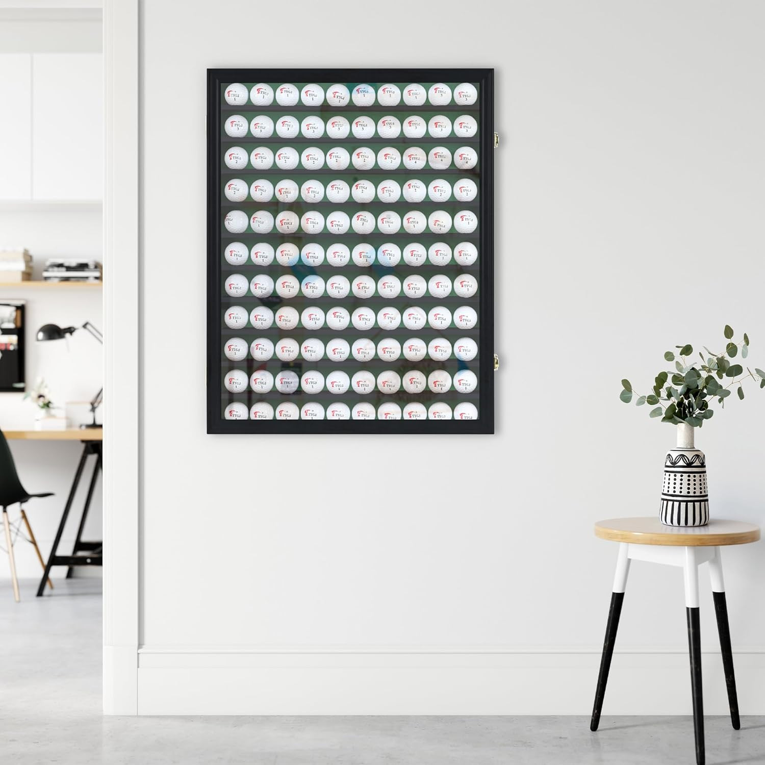 Elegant Black Golf Ball Display Case for 110 Balls - Perfect for Collectors