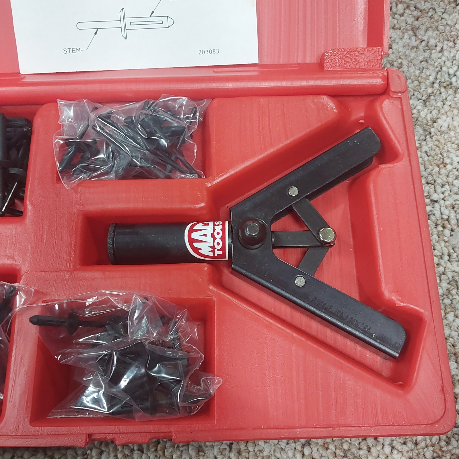 MAC Tools RG-75 Plastic Rivet Tool Kit - Preowned