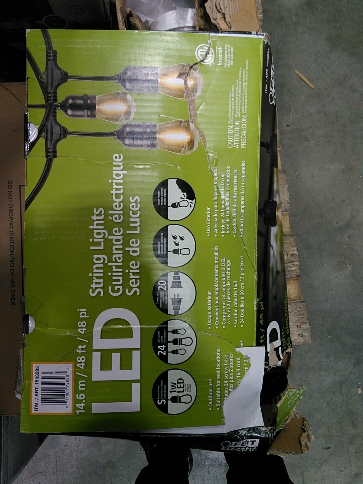 Feit Electric 48' LED Filament String Light - 24 bulbs-waterproof-Indoor/outdoor