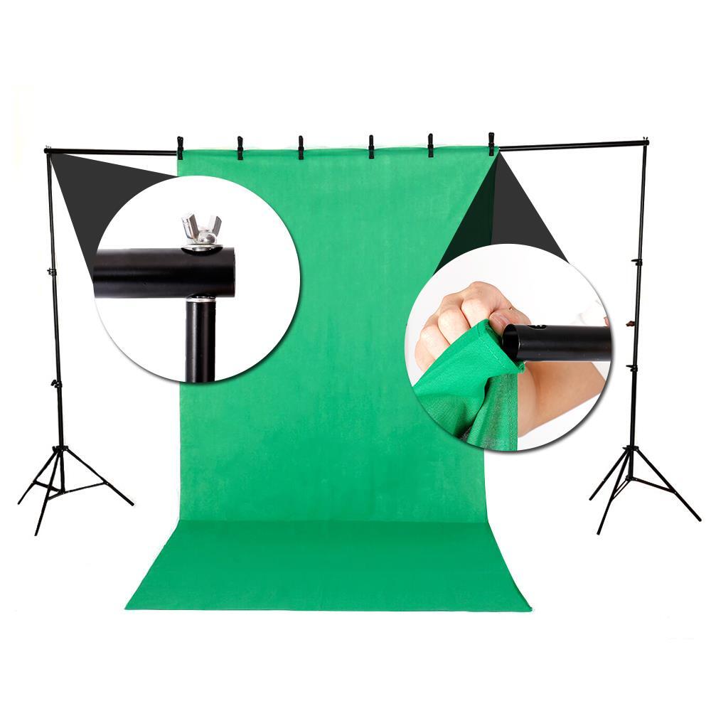Photo Studio Photography Kit 4x Light Bulb Lighting 3 Color Backdrop Stand Set