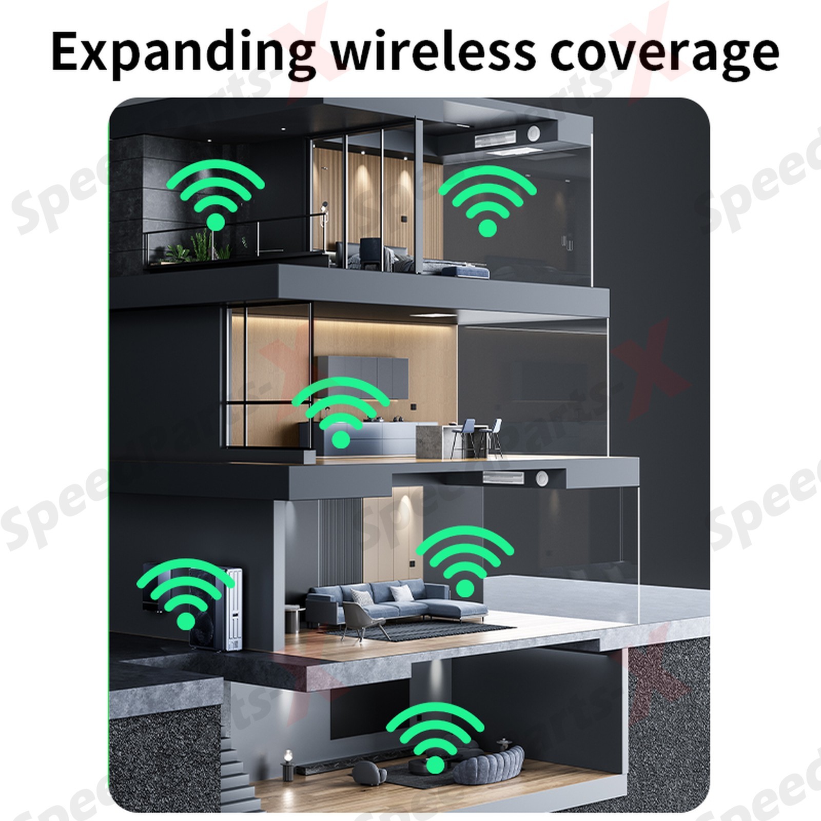 WiFi Range Extender Internet Booster Wireless Signal Repeater Amplifier Black